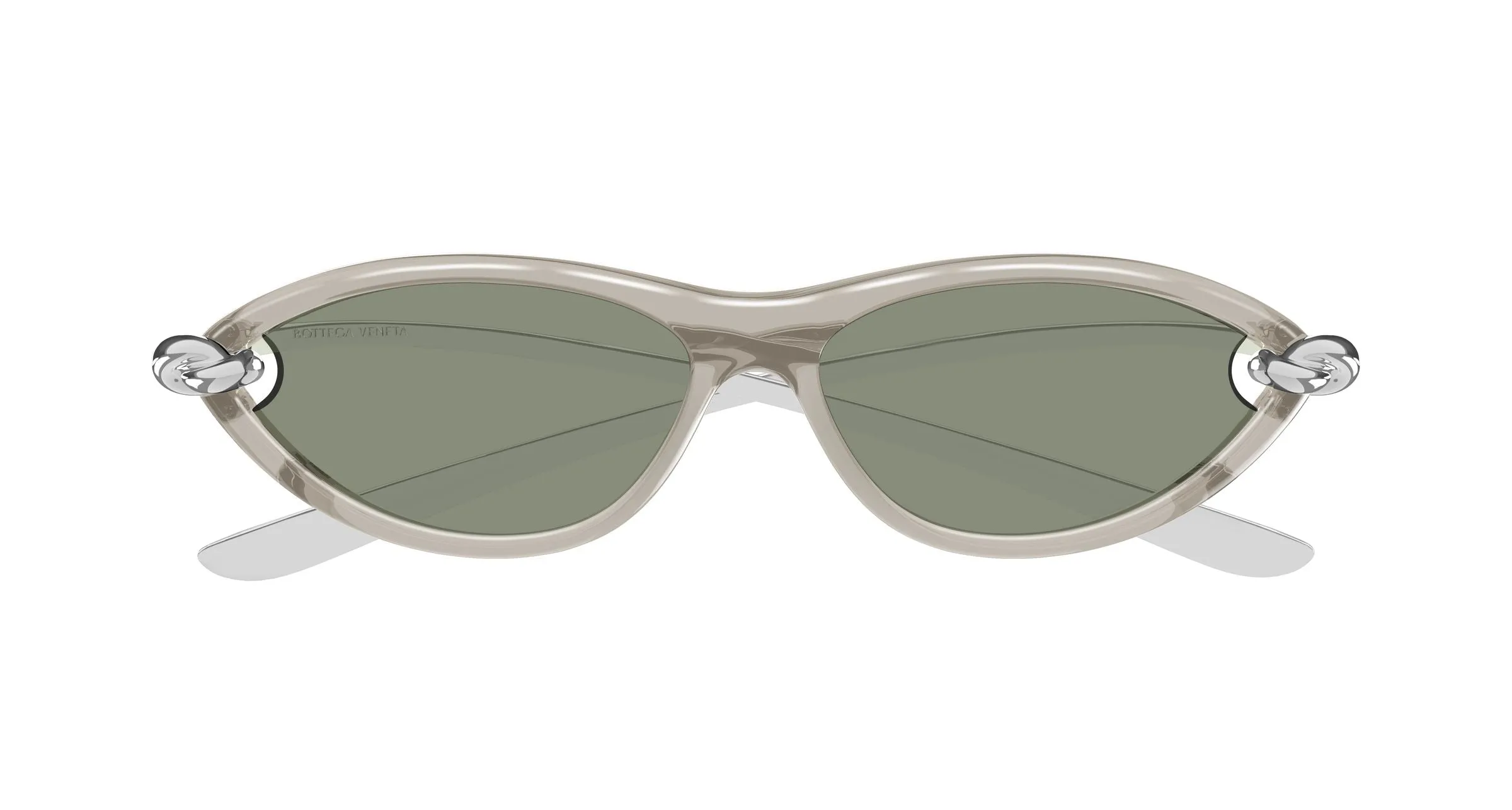 Bottega Veneta BV1390S 005 Occhiali da sole Iniettato Beige Verde Cat Eye - immagine 2