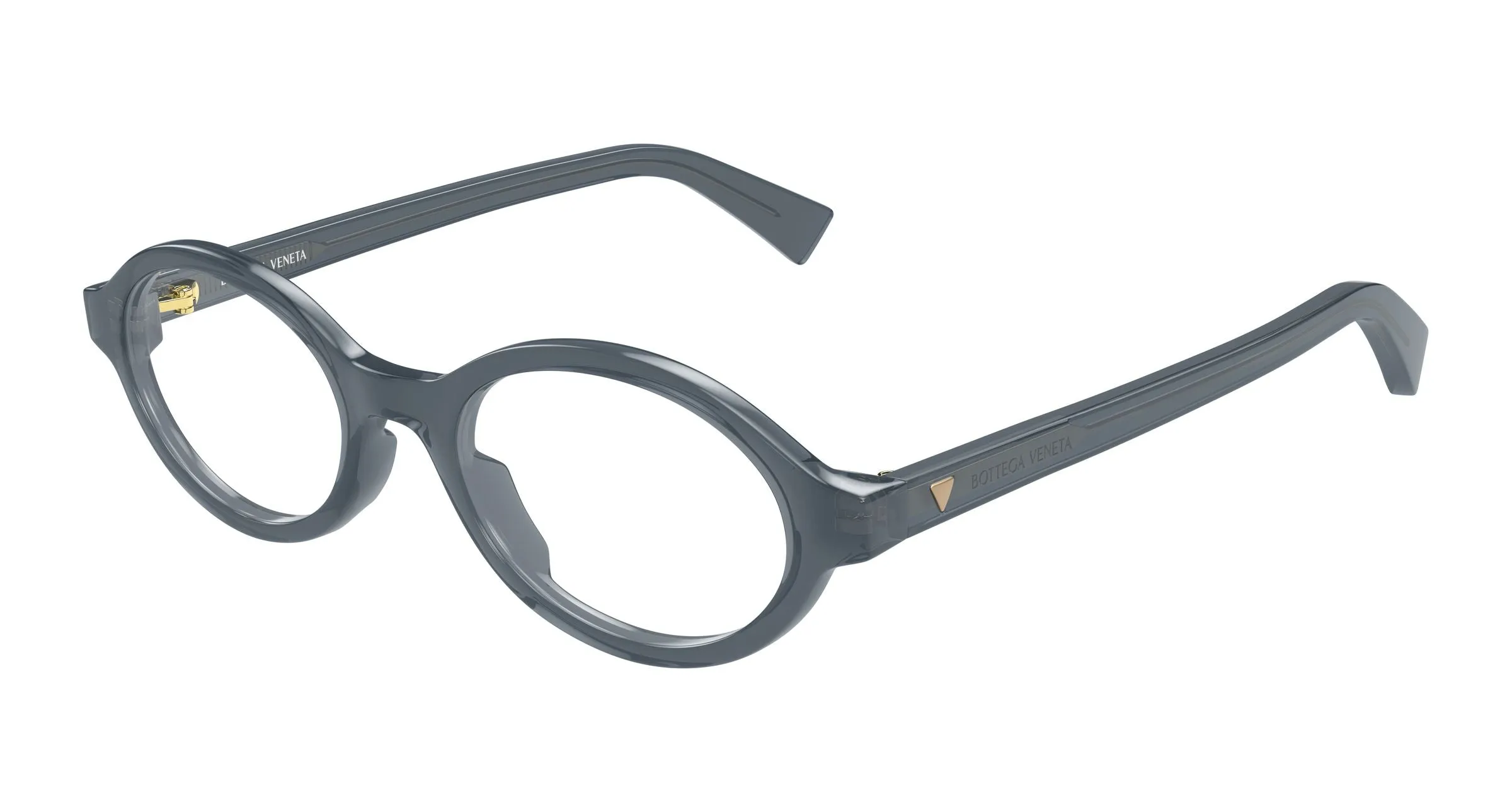 Bottega Veneta BV1367O 006 Montature da vista Acetato Grigio Trasparente Rotonda - immagine 1