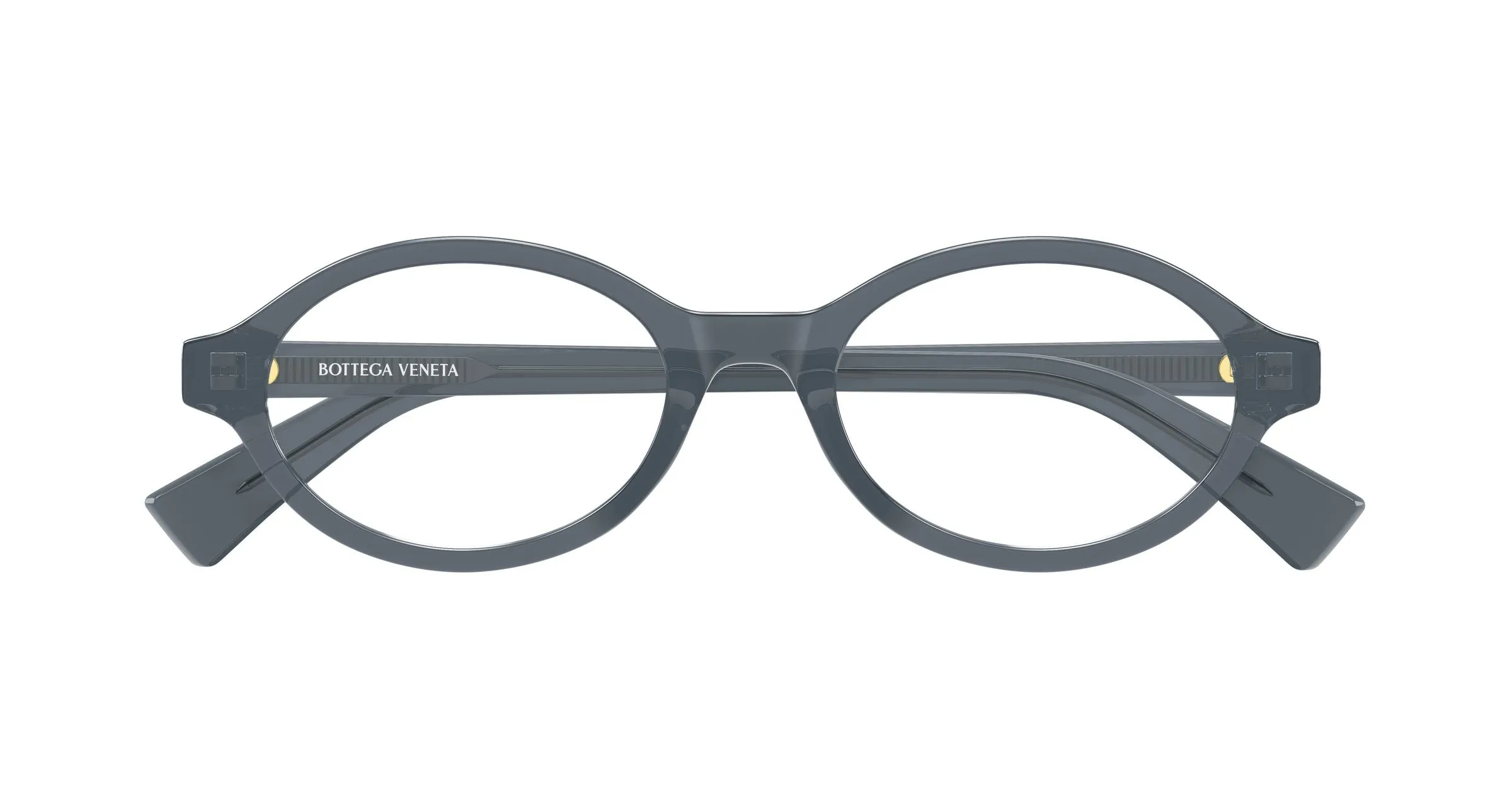 Bottega Veneta BV1367O 006 Montature da vista Acetato Grigio Trasparente Rotonda - immagine 2