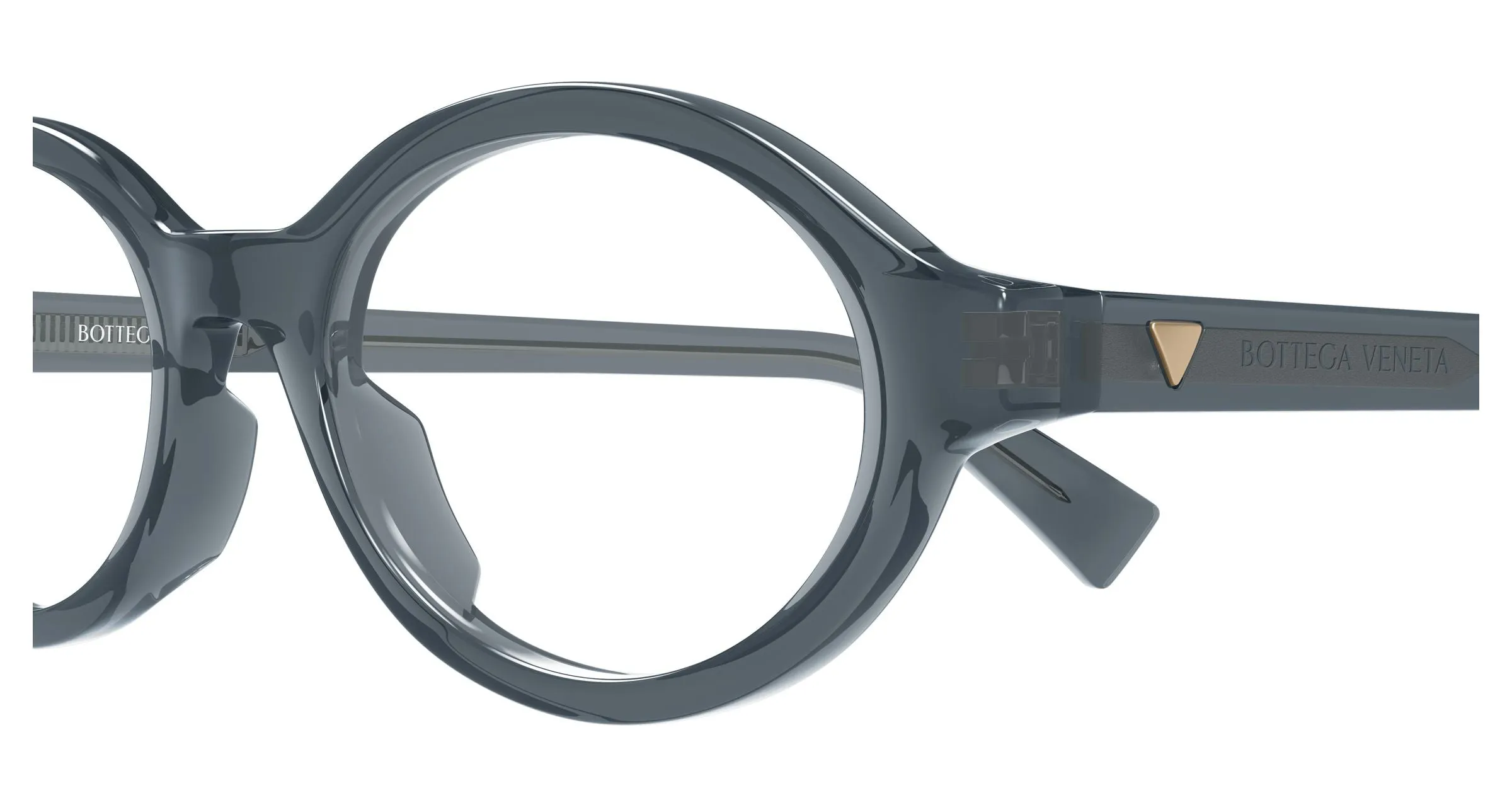 Bottega Veneta BV1367O 006 Montature da vista Acetato Grigio Trasparente Rotonda - immagine 3