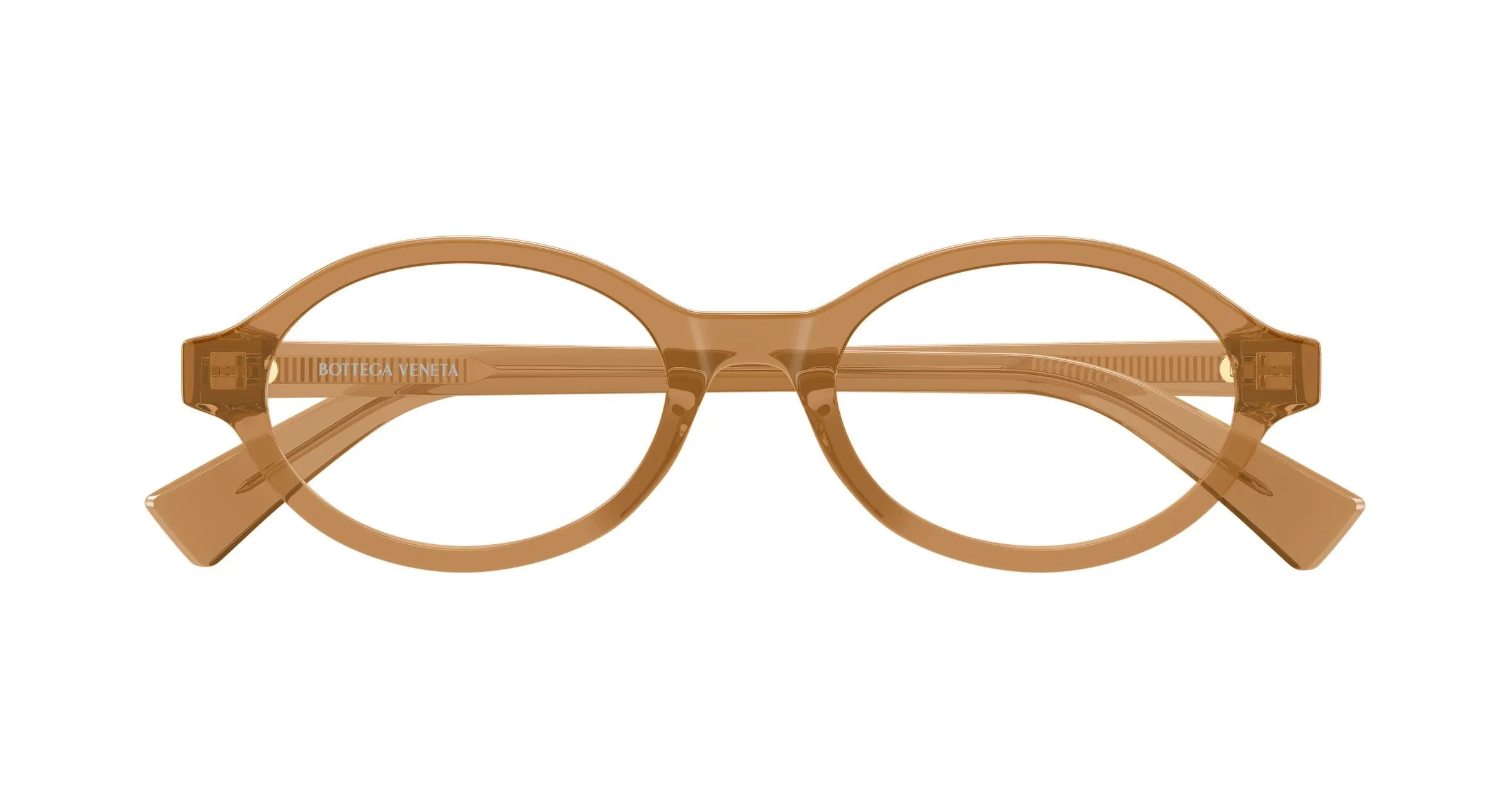 Bottega Veneta BV1367O 005 Montature da vista Acetato Arancione Trasparente Rotonda - immagine 2
