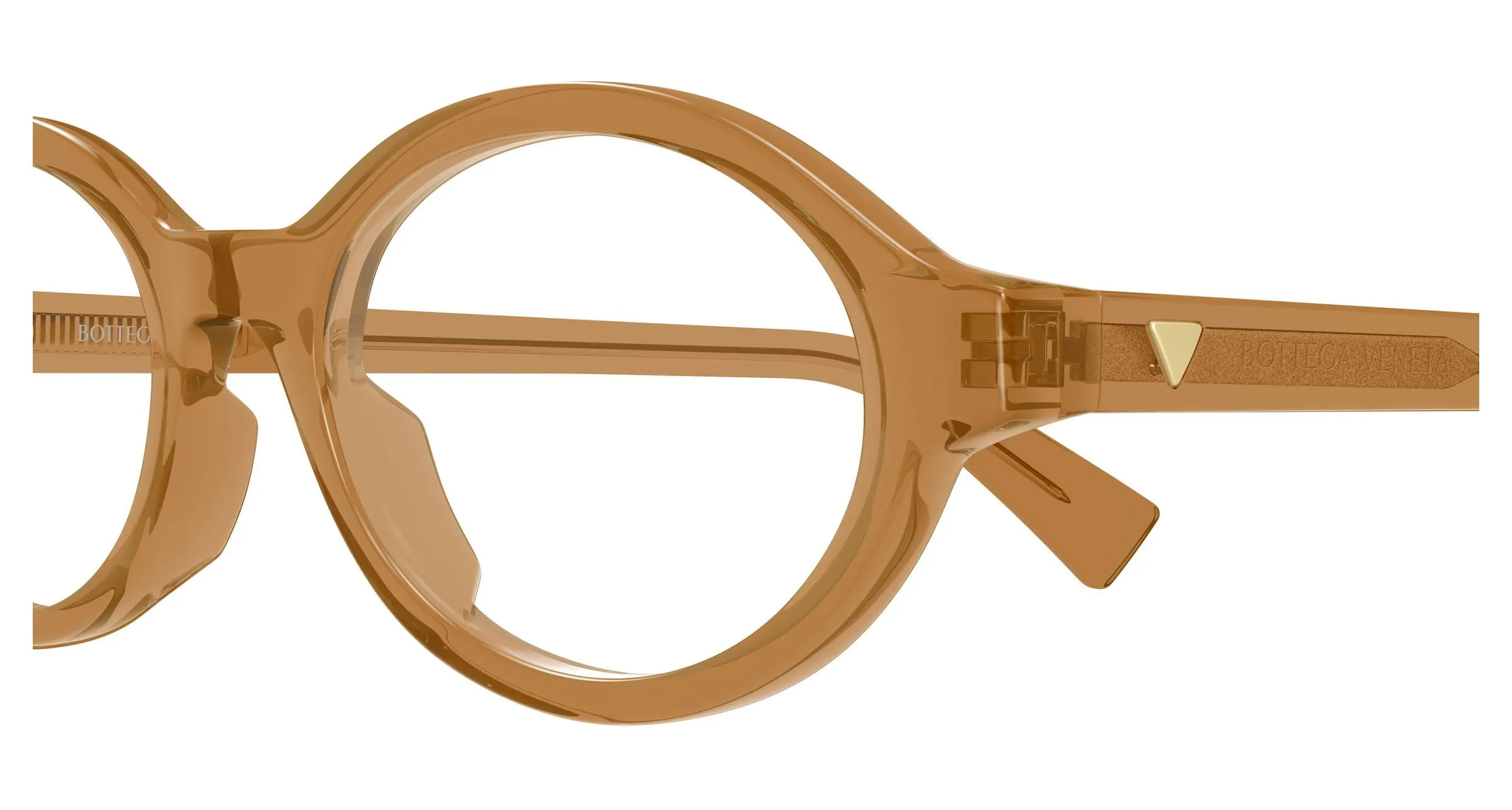 Bottega Veneta BV1367O 005 Montature da vista Acetato Arancione Trasparente Rotonda - immagine 3