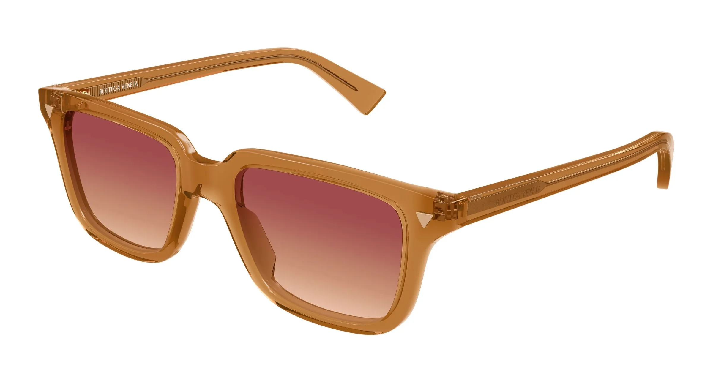 Bottega Veneta BV1363S 006 Occhiali da sole Acetato Arancione Rosso Squadrata Sfumato - immagine 1