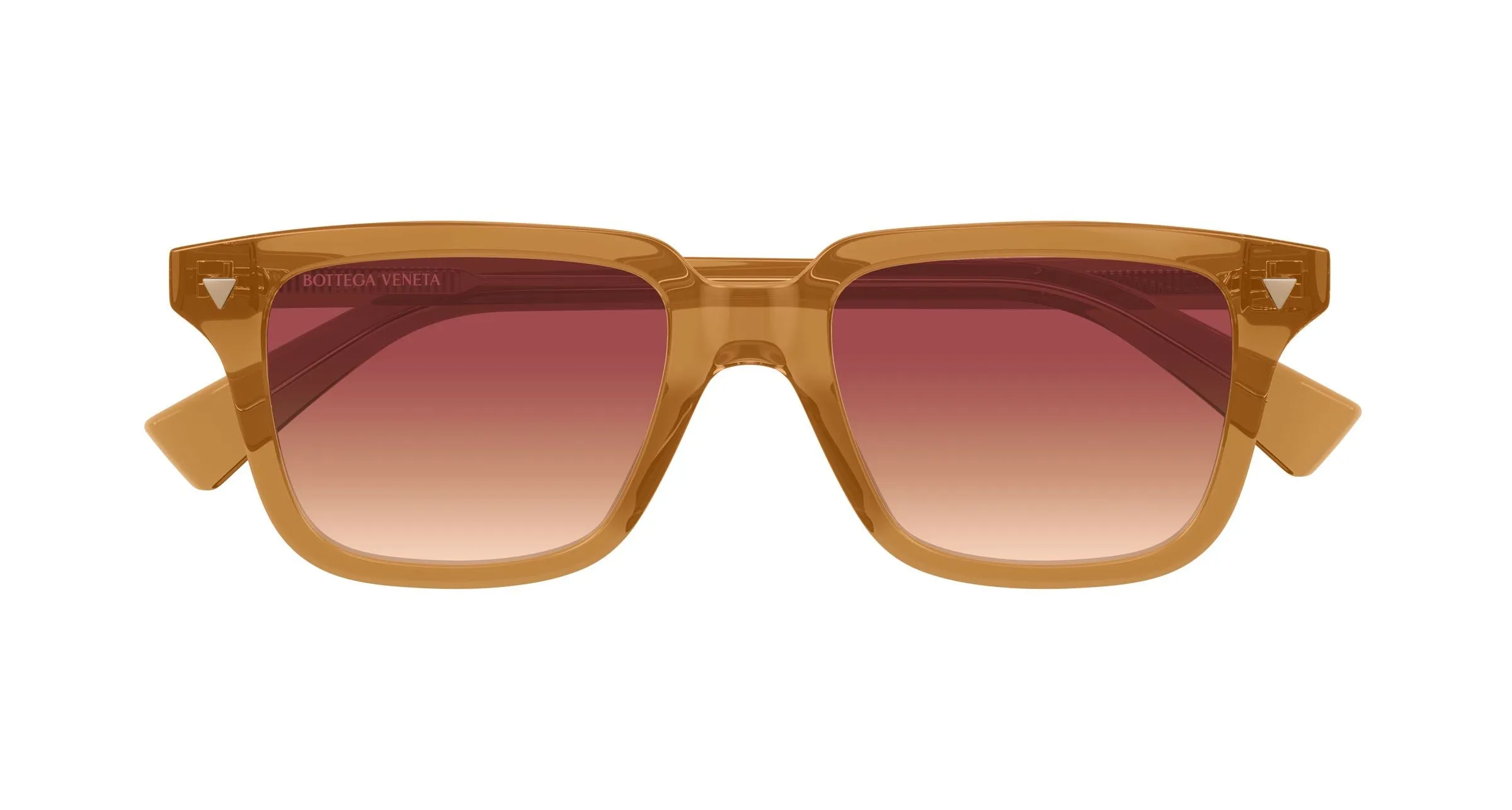 Bottega Veneta BV1363S 006 Occhiali da sole Acetato Arancione Rosso Squadrata Sfumato - immagine 2