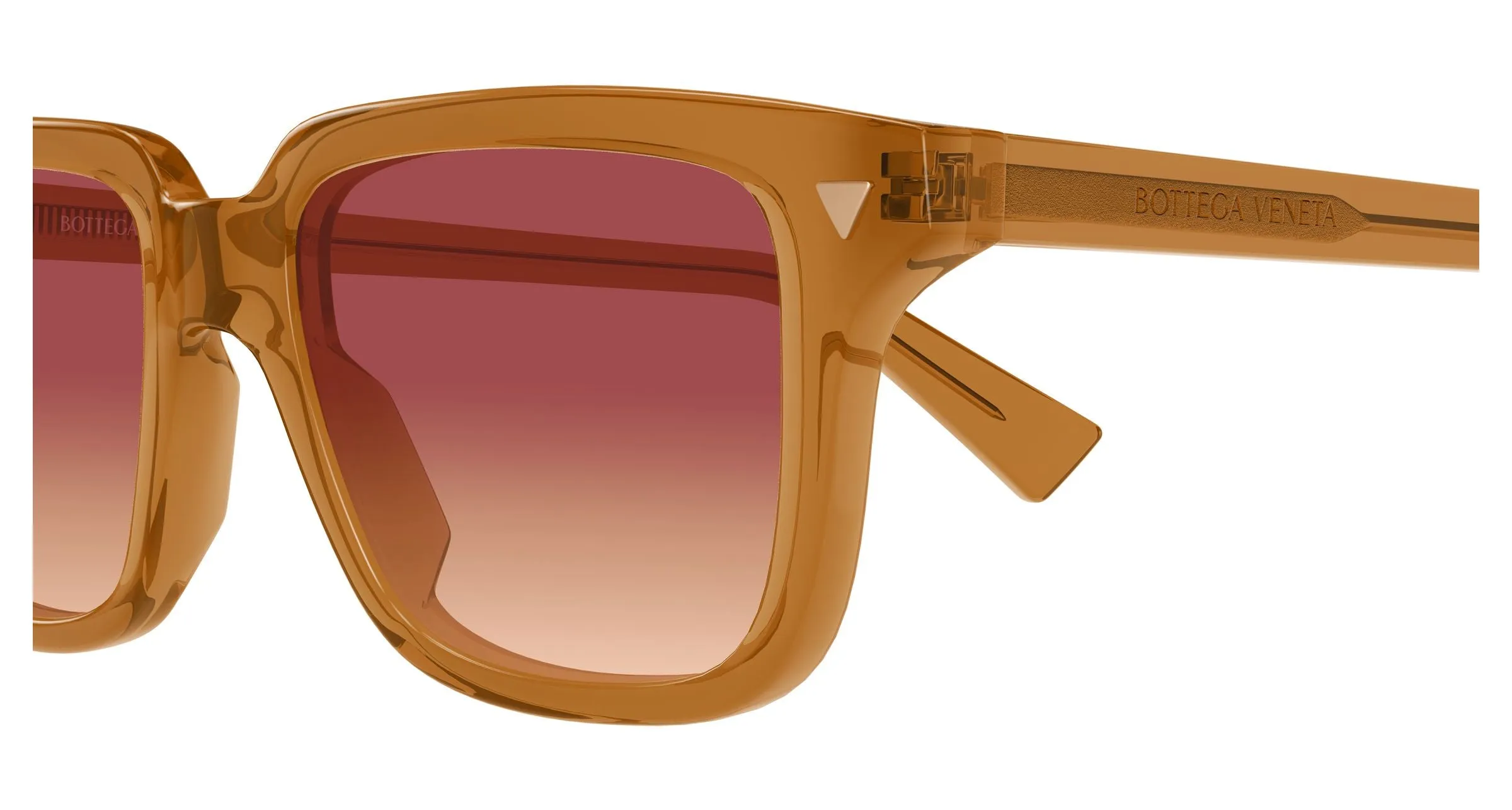 Bottega Veneta BV1363S 006 Occhiali da sole Acetato Arancione Rosso Squadrata Sfumato - immagine 3