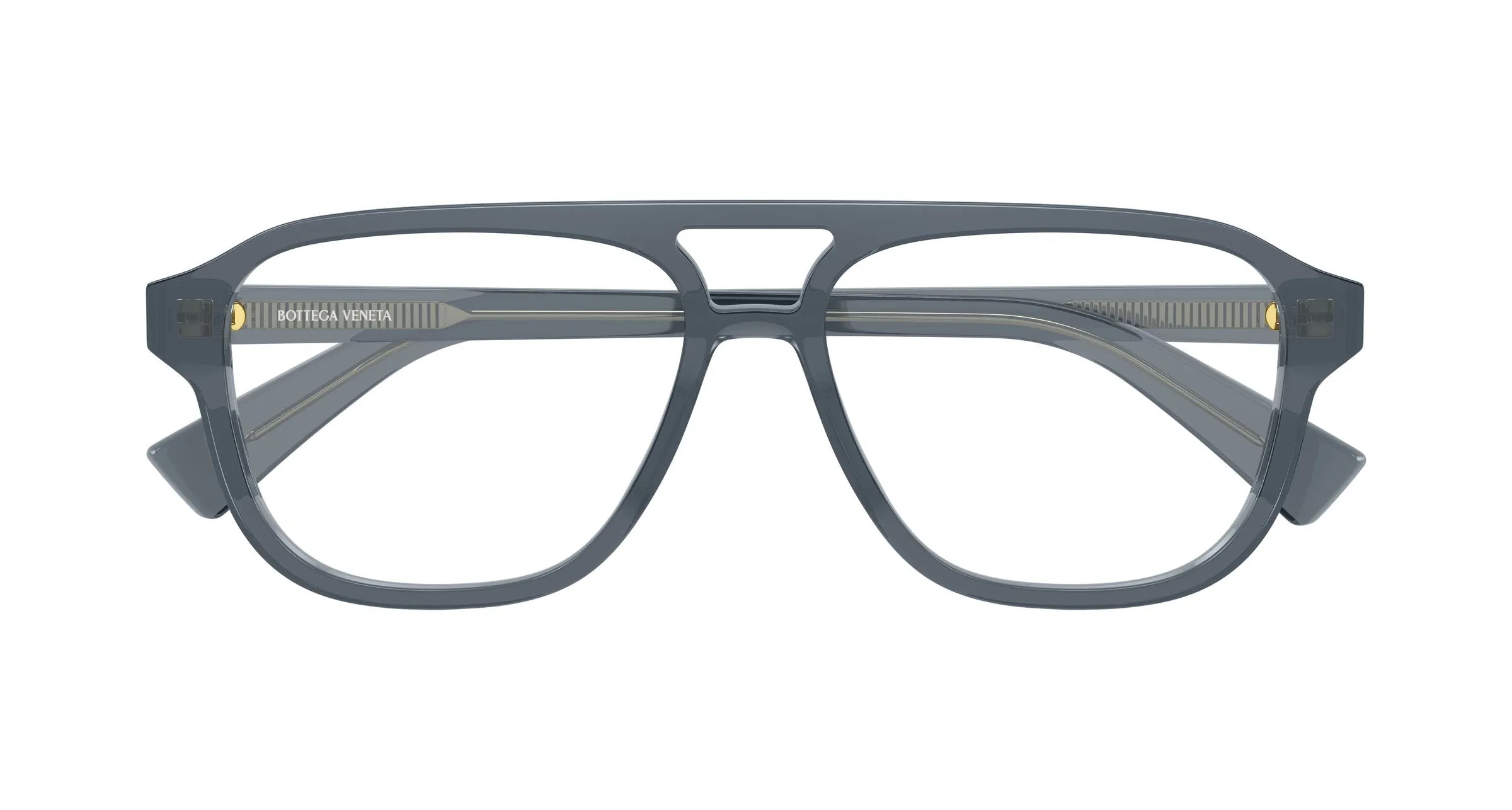 Bottega Veneta BV1294O 006 Montature da vista Acetato Grigio Trasparente Pilot - immagine 2