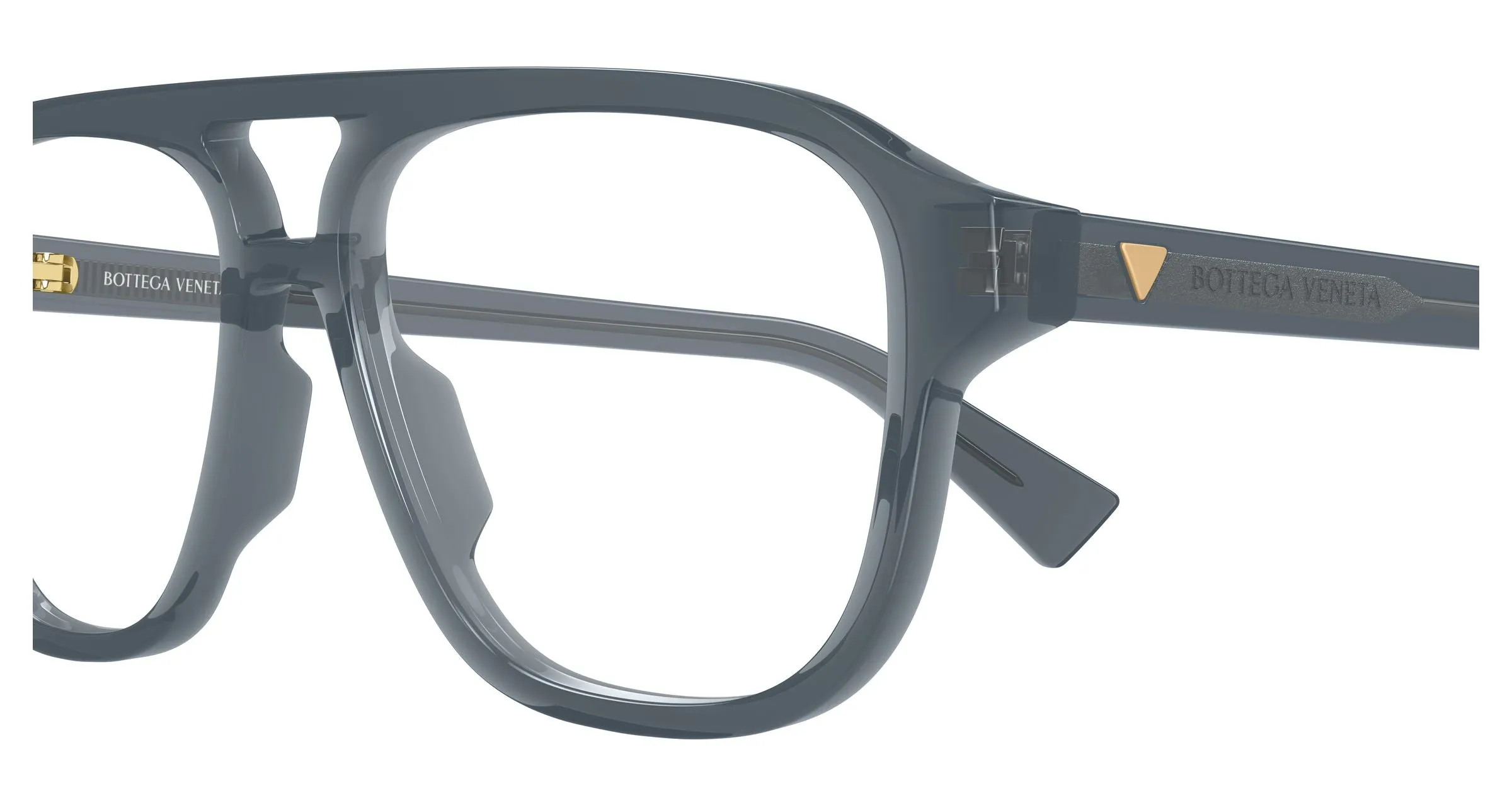 Bottega Veneta BV1294O 006 Montature da vista Acetato Grigio Trasparente Pilot - immagine 3