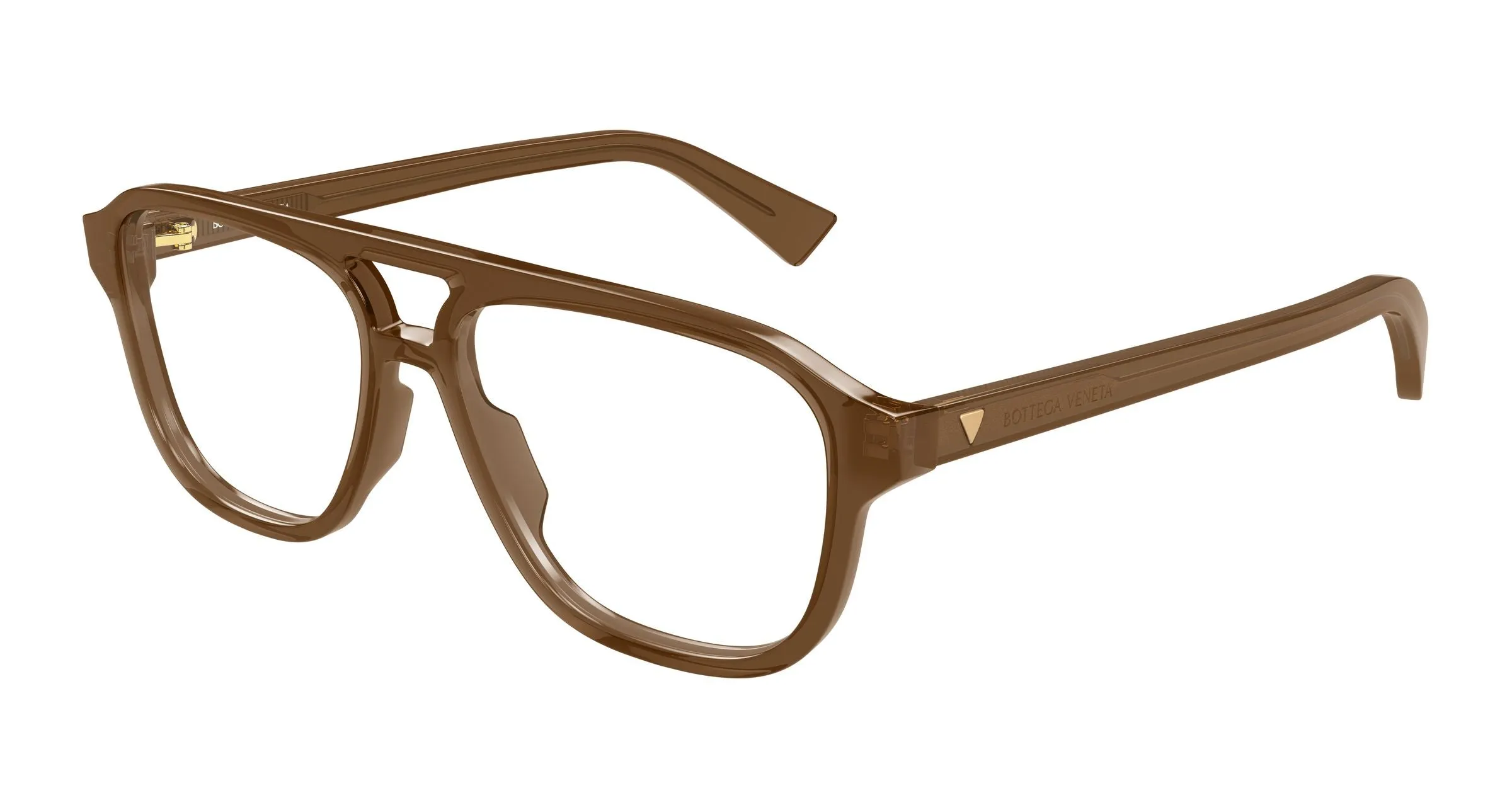 Bottega Veneta BV1294O 005 Montature da vista Acetato Marrone Trasparente Pilot - immagine 1