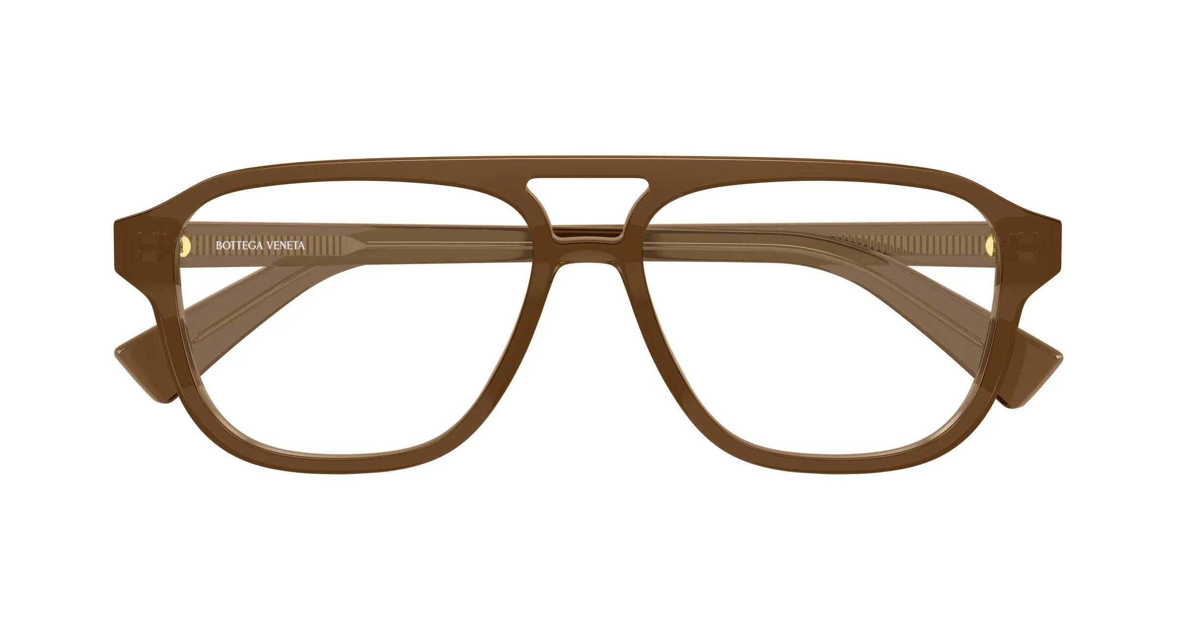 Bottega Veneta BV1294O 005 Montature da vista Acetato Marrone Trasparente Pilot - immagine 2