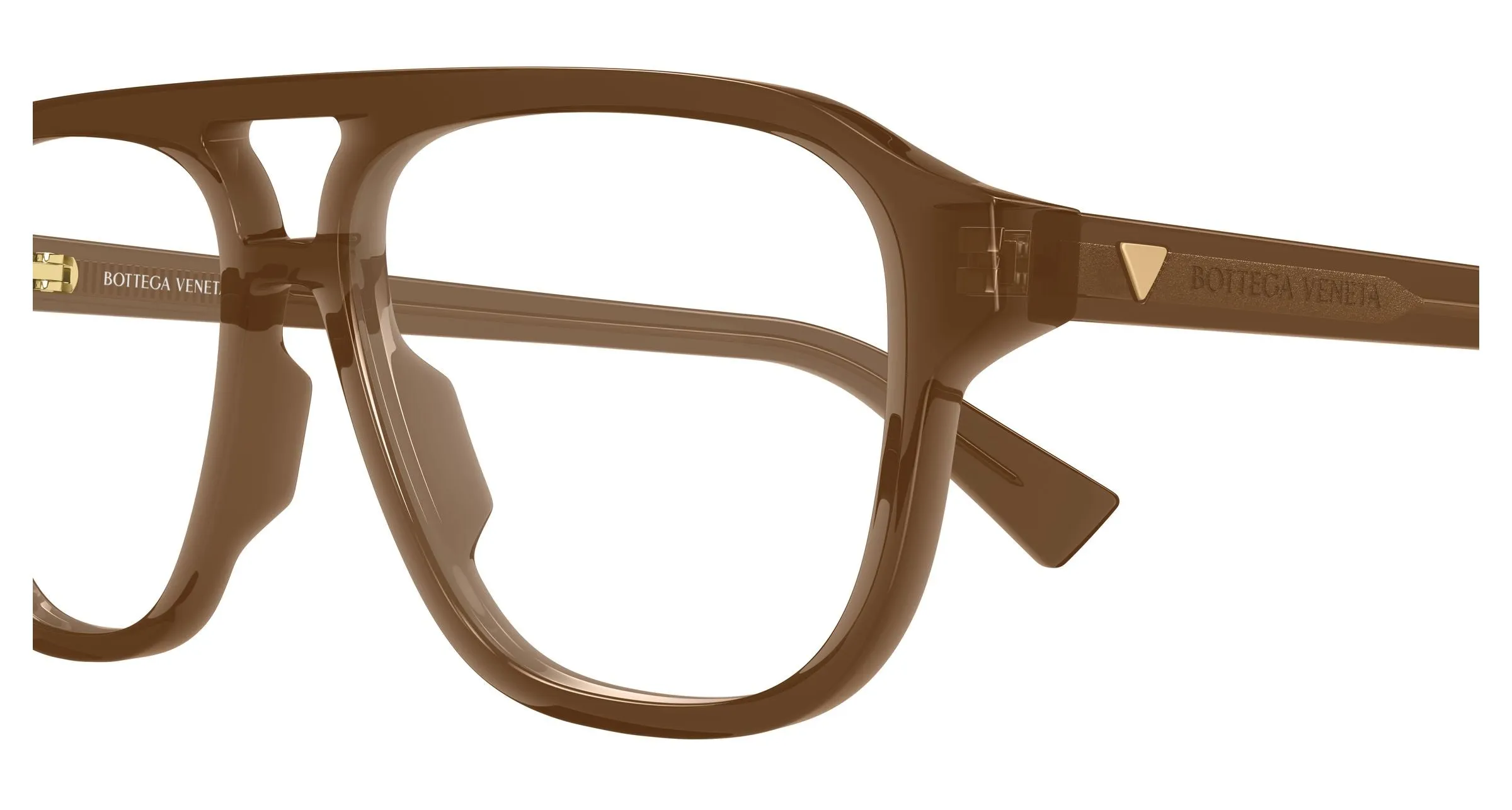 Bottega Veneta BV1294O 005 Montature da vista Acetato Marrone Trasparente Pilot - immagine 3