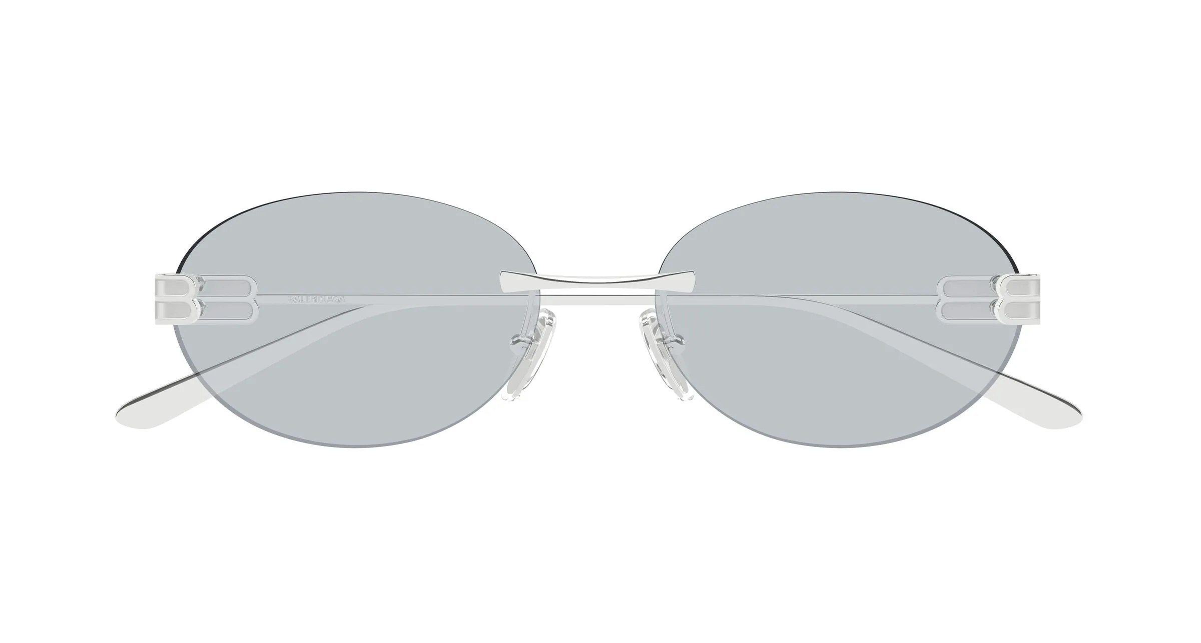 Balenciaga BB0541SA 003 Occhiali da sole Metallo Argento Grigio Rotonda - immagine 2