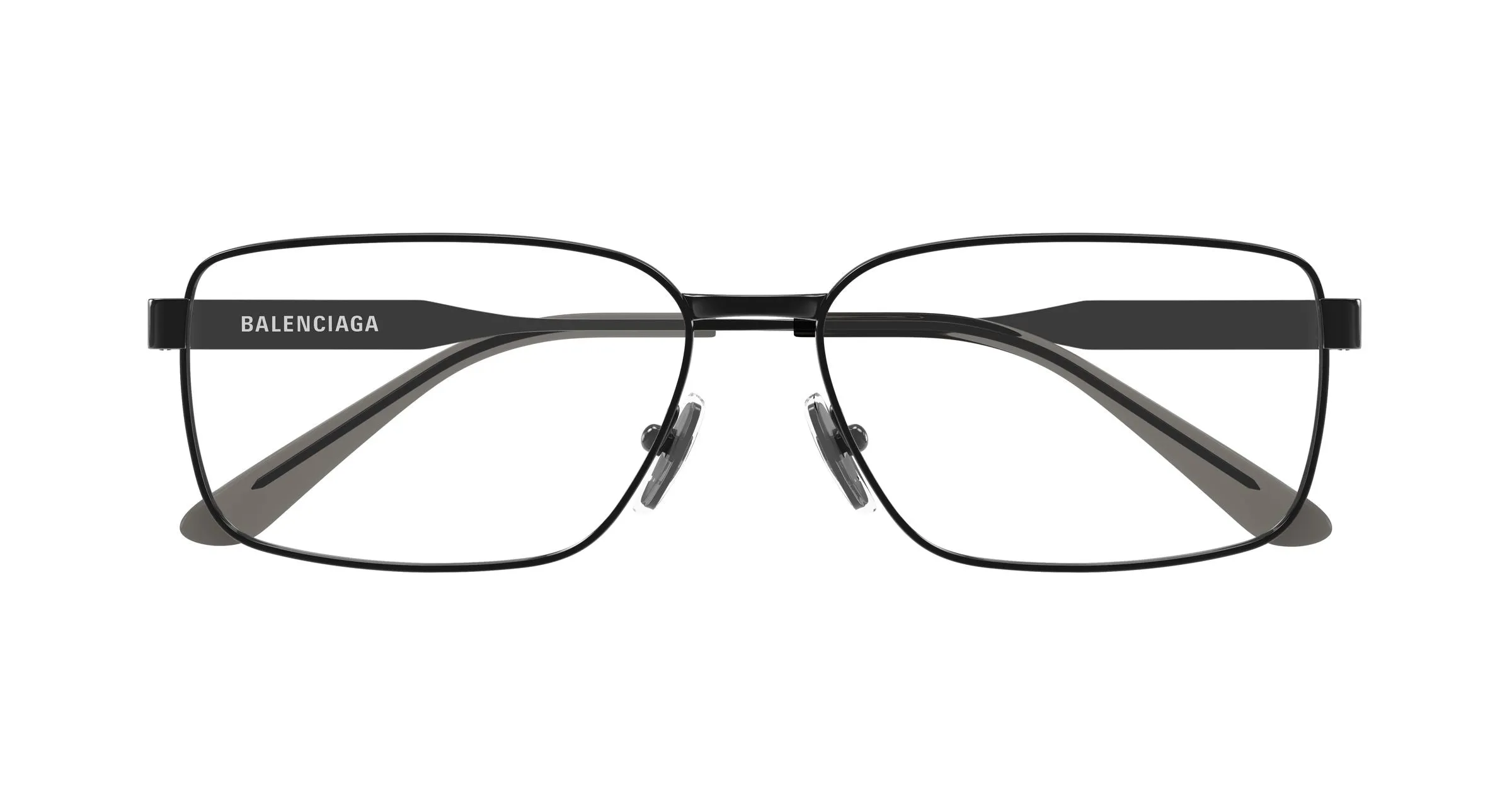Balenciaga BB0540O 003 Montature da vista Metallo Nero Trasparente Squadrata - immagine 2