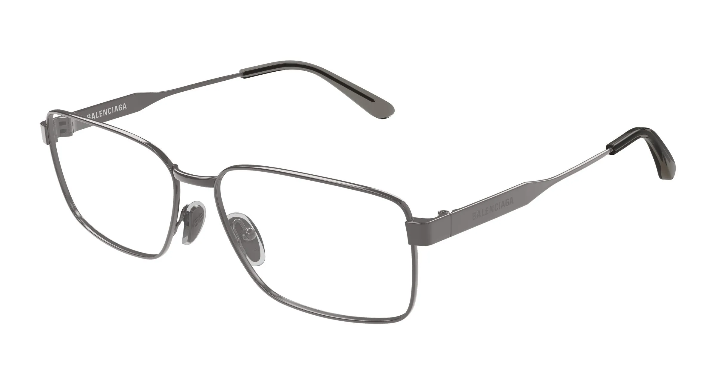 Balenciaga BB0540O 002 Montature da vista Metallo Rutenio Trasparente Squadrata - immagine 1