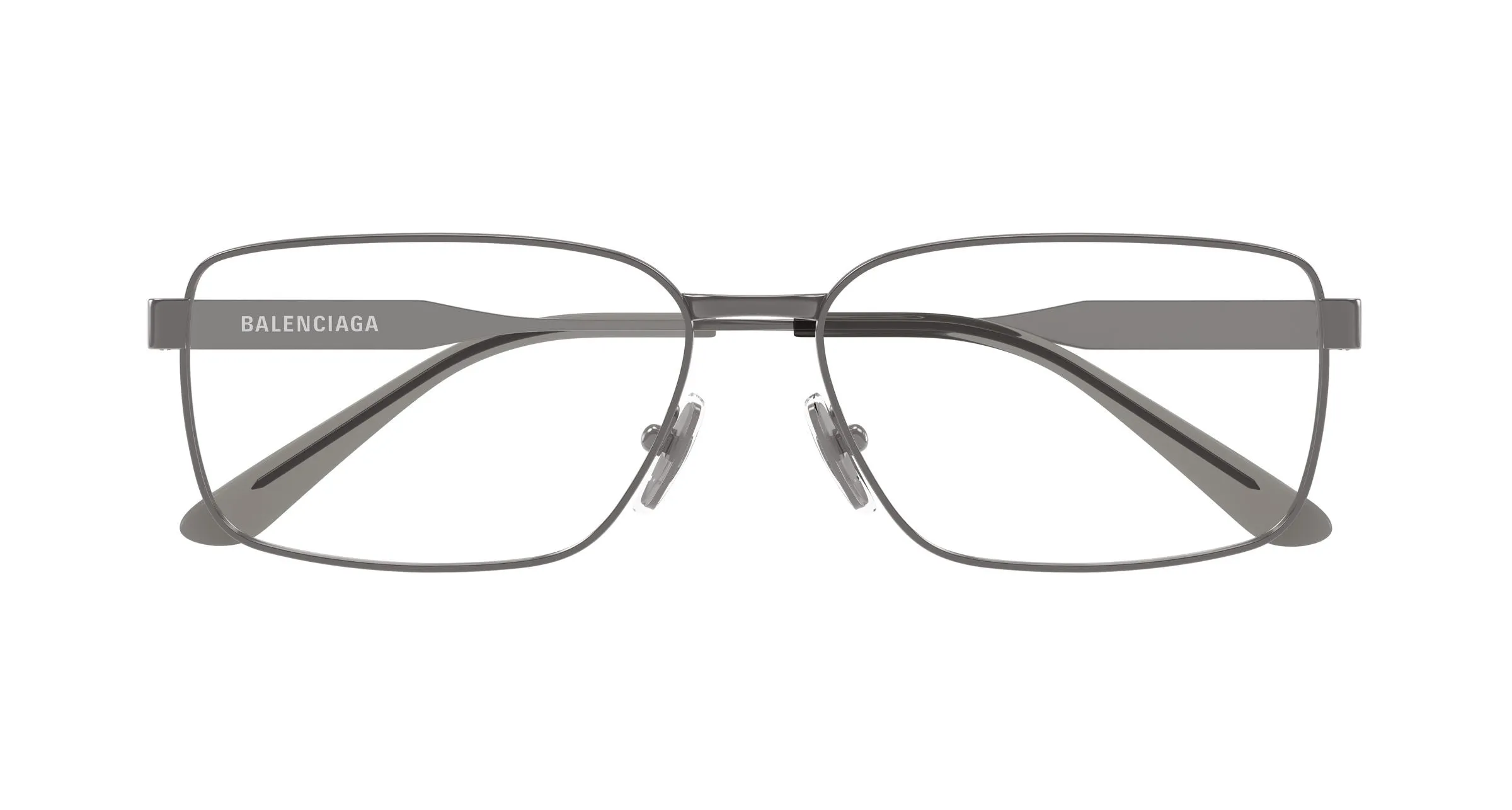 Balenciaga BB0540O 002 Montature da vista Metallo Rutenio Trasparente Squadrata - immagine 2