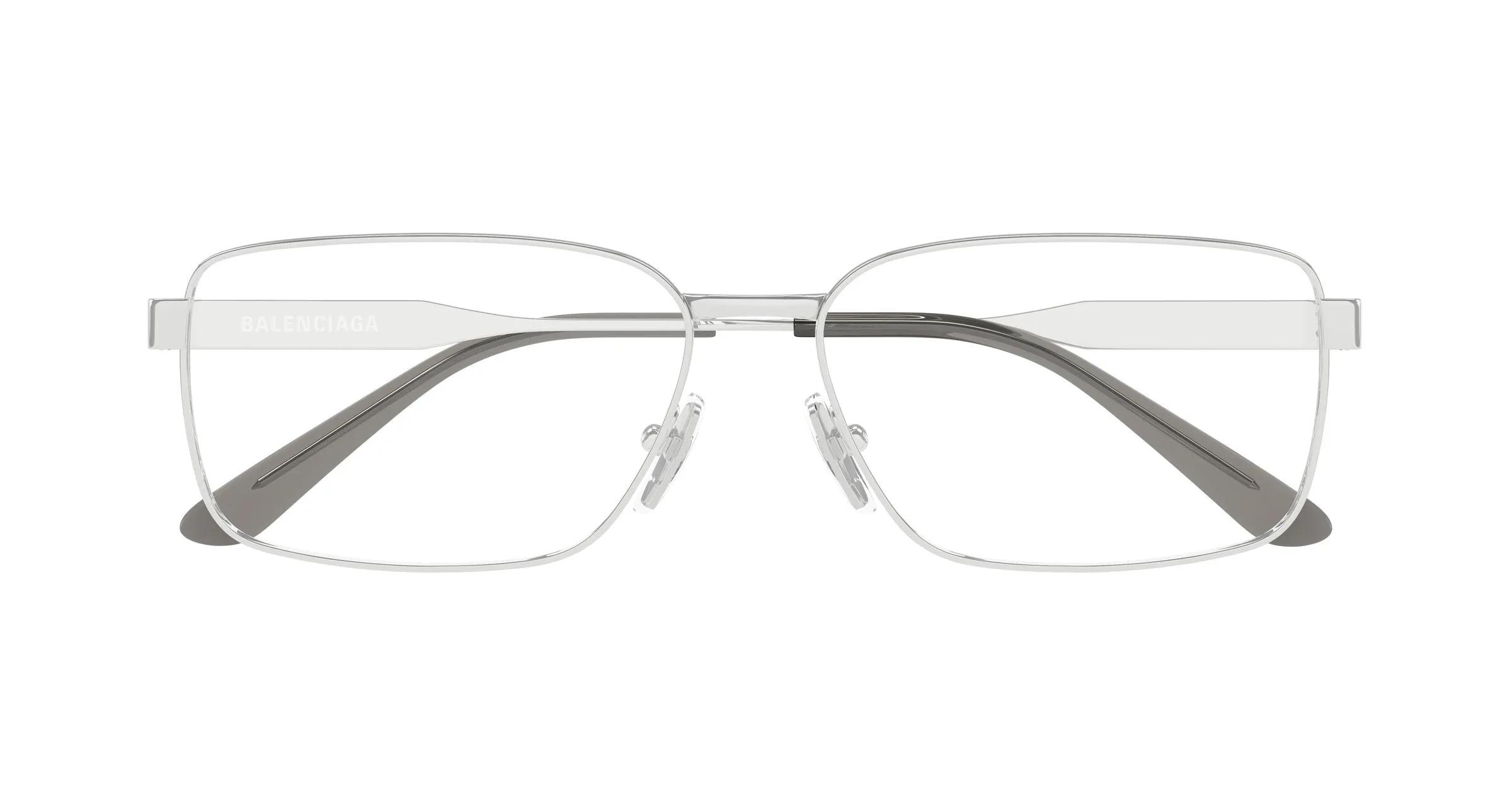 Balenciaga BB0540O 001 Montature da vista Metallo Argento Trasparente Squadrata - immagine 2