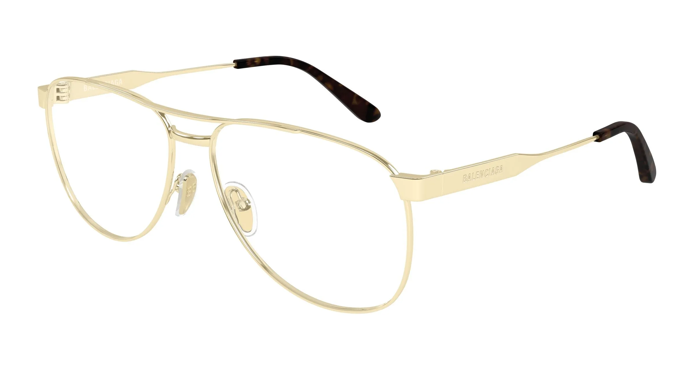 Balenciaga BB0539O 004 Montature da vista Metallo Oro Trasparente Pilot - immagine 1