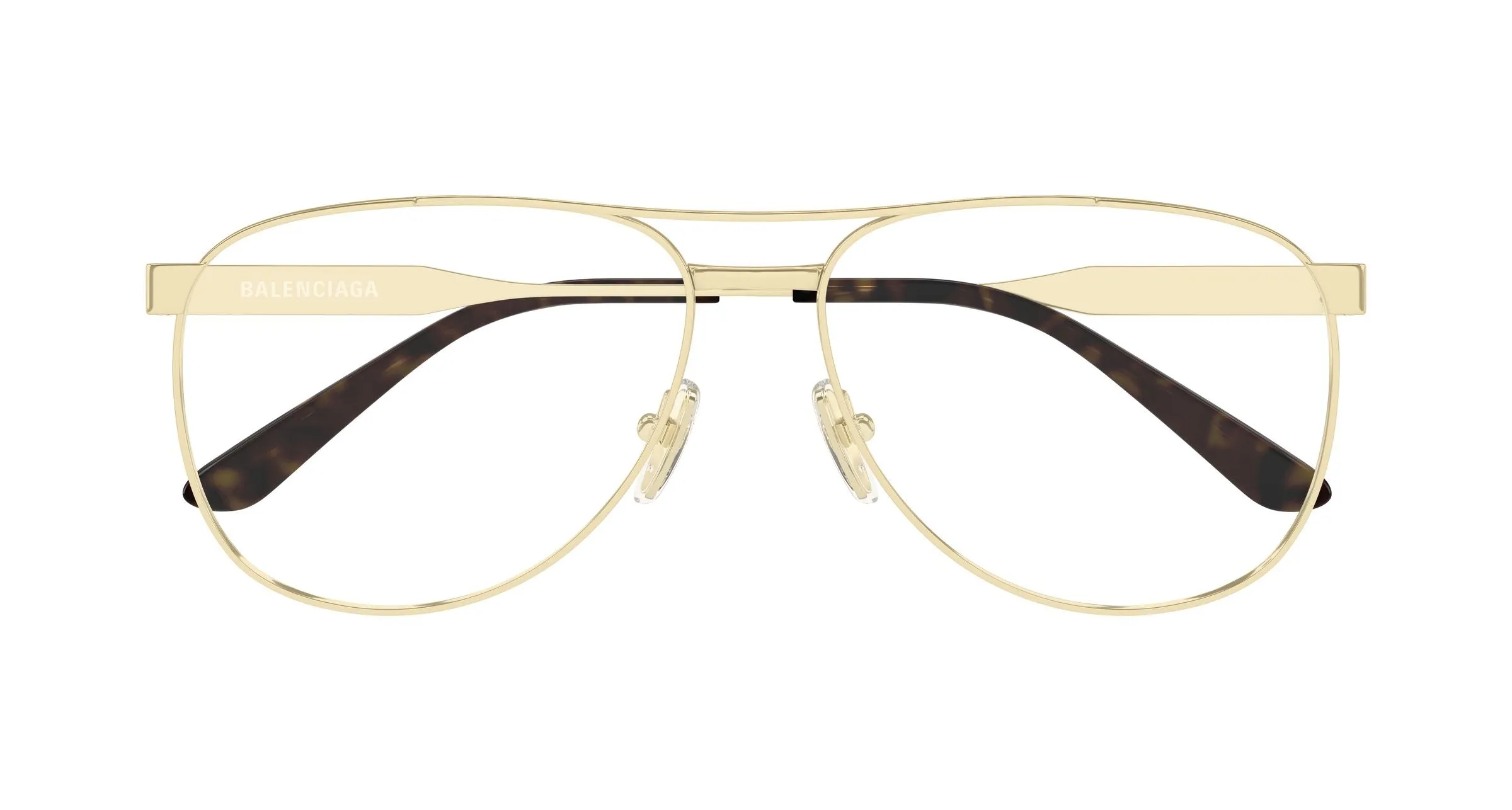 Balenciaga BB0539O 004 Montature da vista Metallo Oro Trasparente Pilot - immagine 2