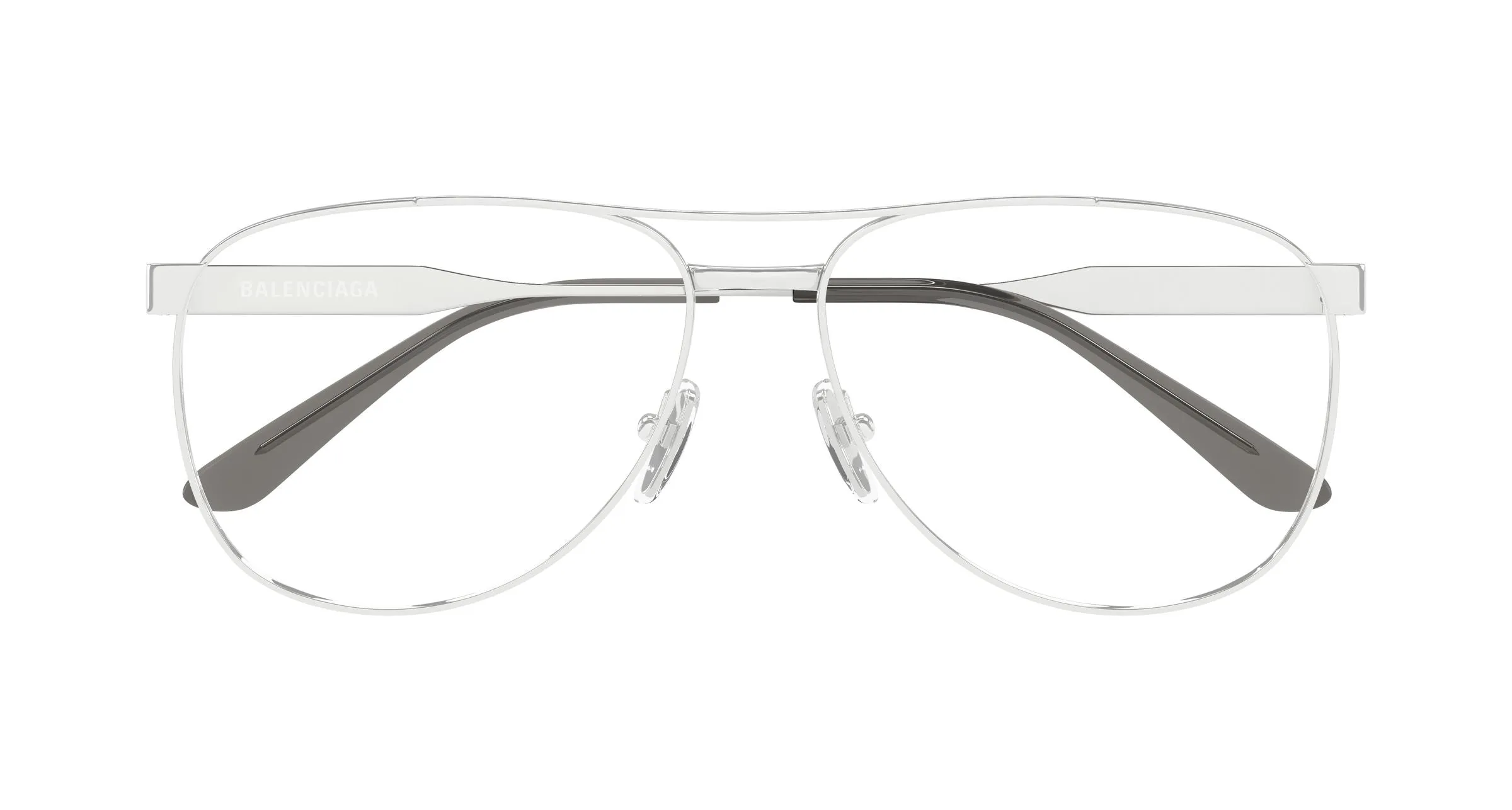 Balenciaga BB0539O 001 Montature da vista Metallo Argento Trasparente Pilot - immagine 2