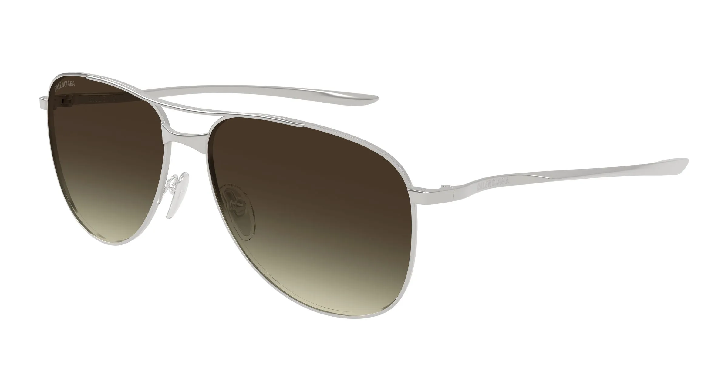 Balenciaga BB0538S 002 Occhiali da sole Metallo Rutenio Grigio Pilot Sfumato - immagine 1