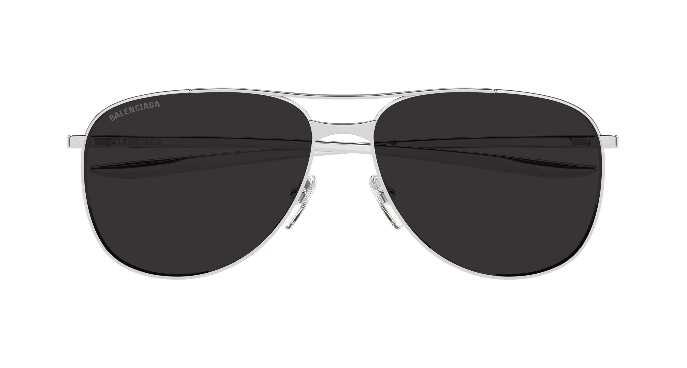 Balenciaga BB0538S 001 Occhiali da sole Metallo Argento Grigio Pilot - immagine 2