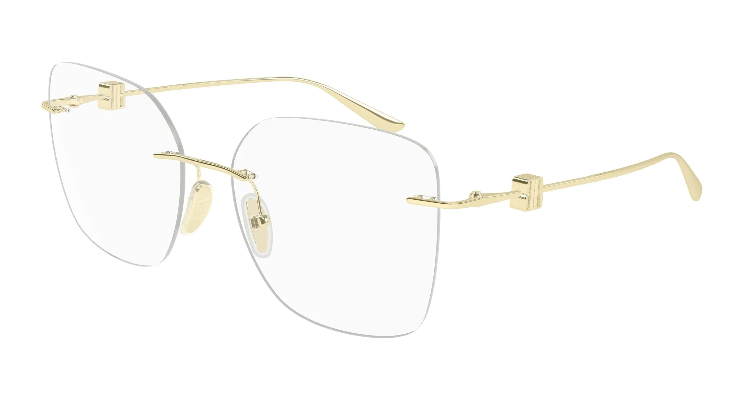 Balenciaga BB0537O 003 Montature da vista Metallo Oro Trasparente Squadrata - immagine 1