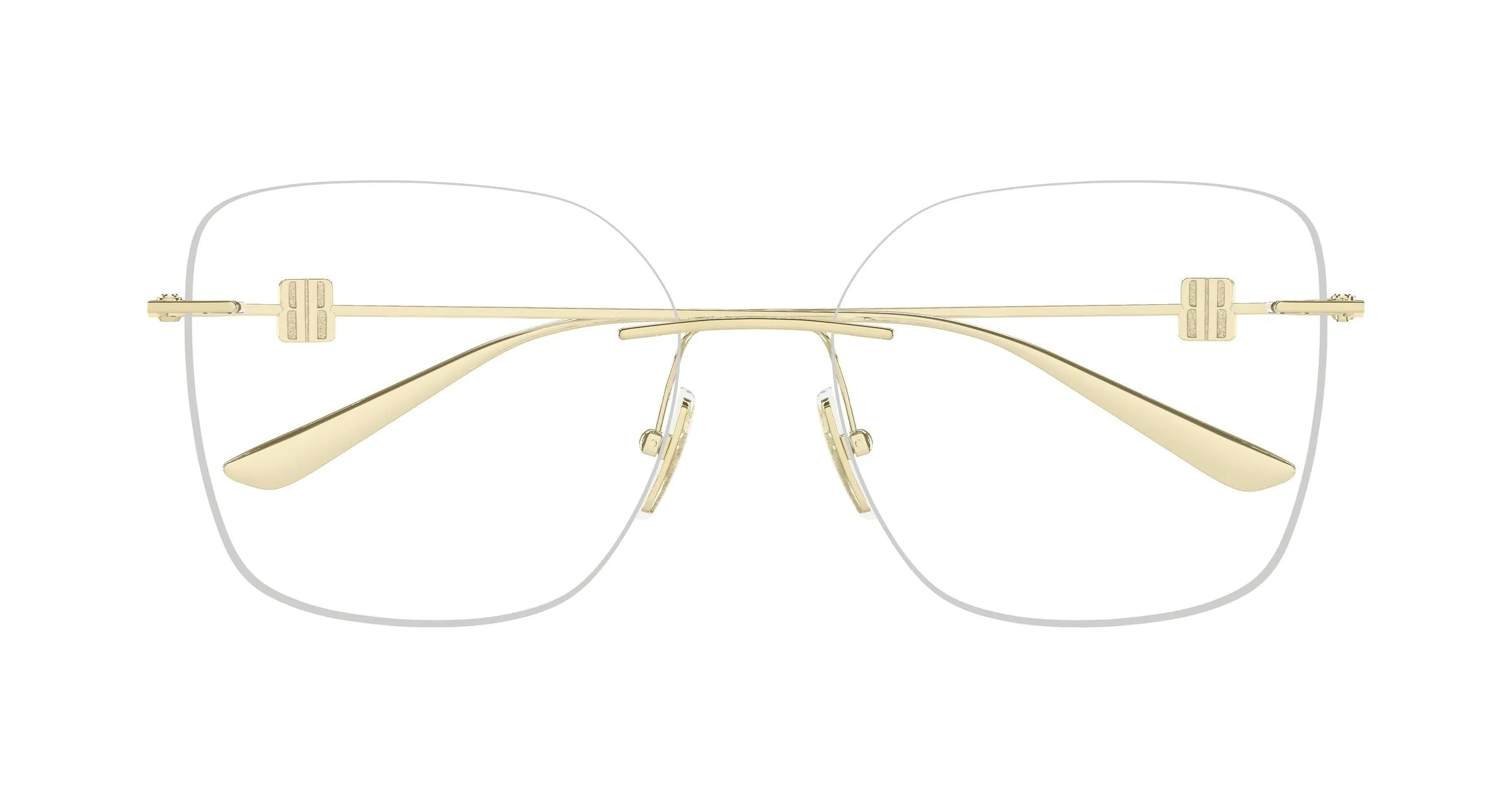 Balenciaga BB0537O 003 Montature da vista Metallo Oro Trasparente Squadrata - immagine 2