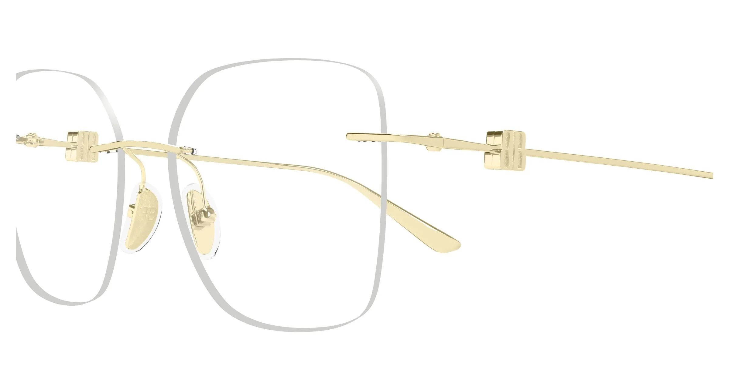Balenciaga BB0537O 003 Montature da vista Metallo Oro Trasparente Squadrata - immagine 3