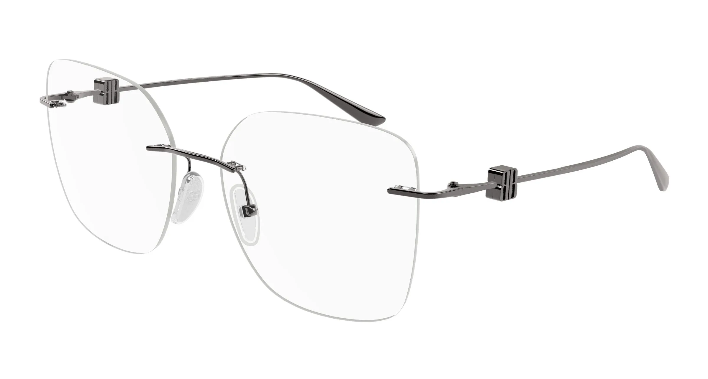 Balenciaga BB0537O 002 Montature da vista Metallo Rutenio Trasparente Squadrata - immagine 1