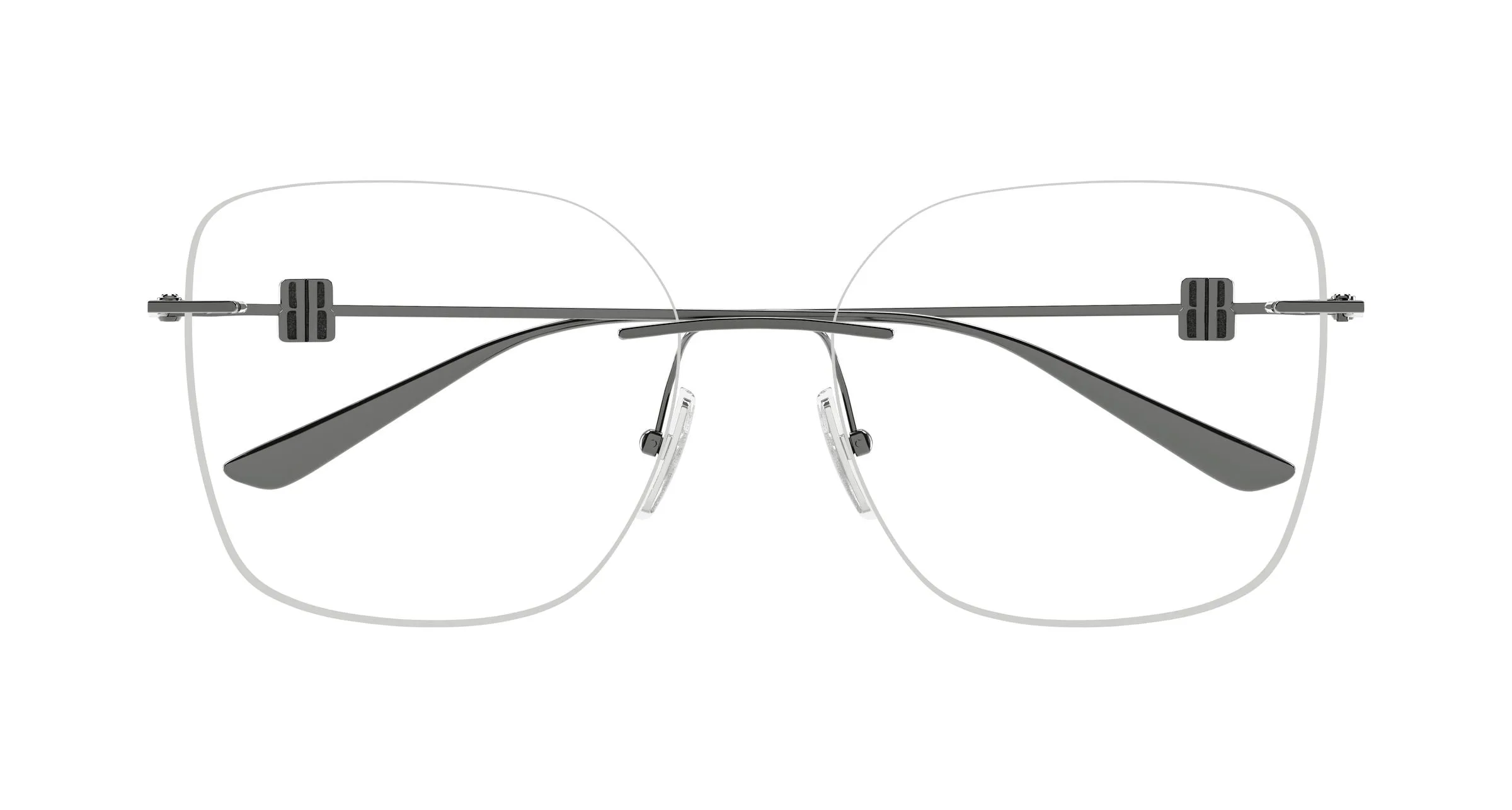 Balenciaga BB0537O 002 Montature da vista Metallo Rutenio Trasparente Squadrata - immagine 2