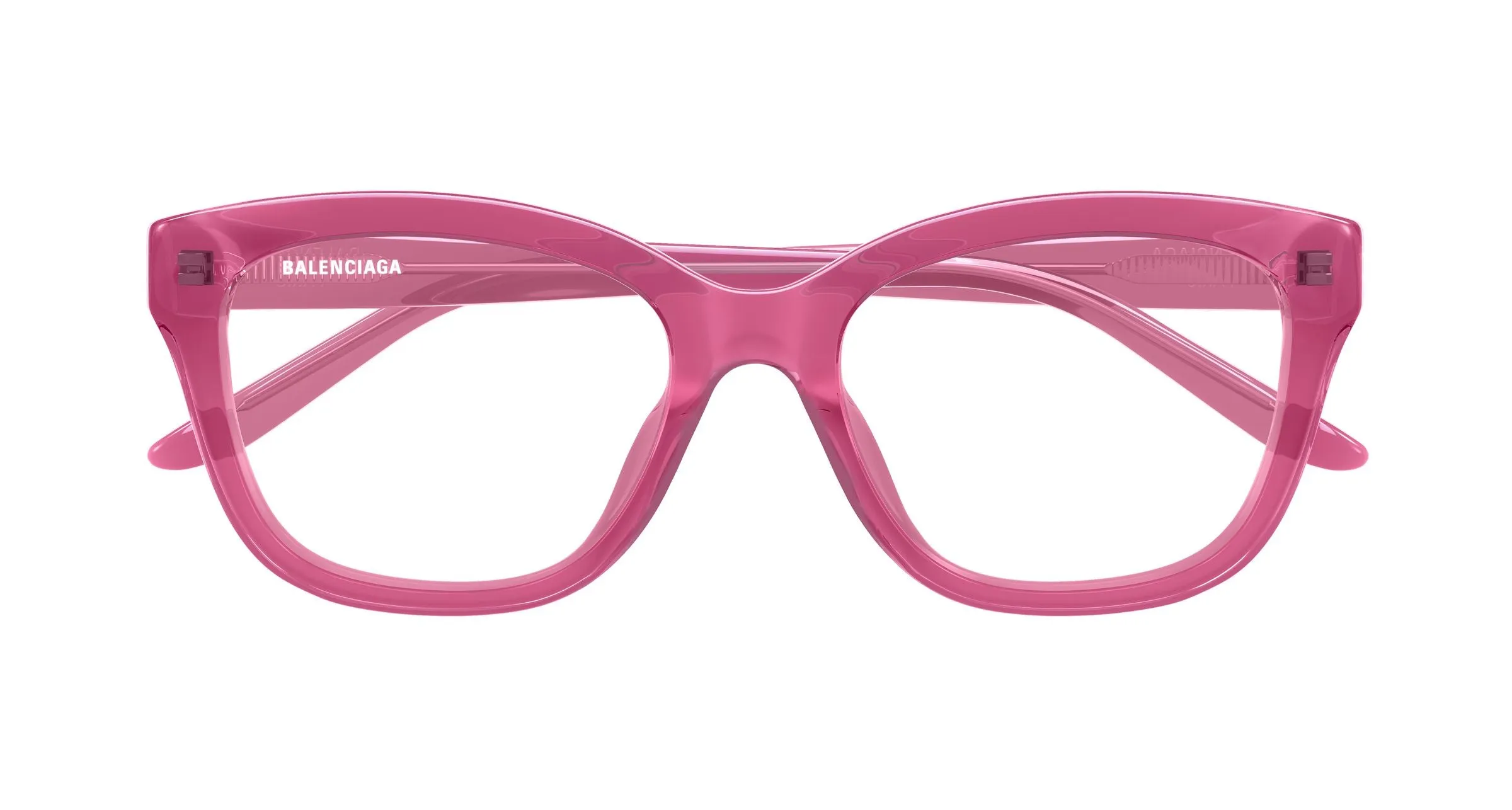 Balenciaga BB0534O 010 Montature da vista Acetato Rosa Trasparente Farfalla - immagine 2