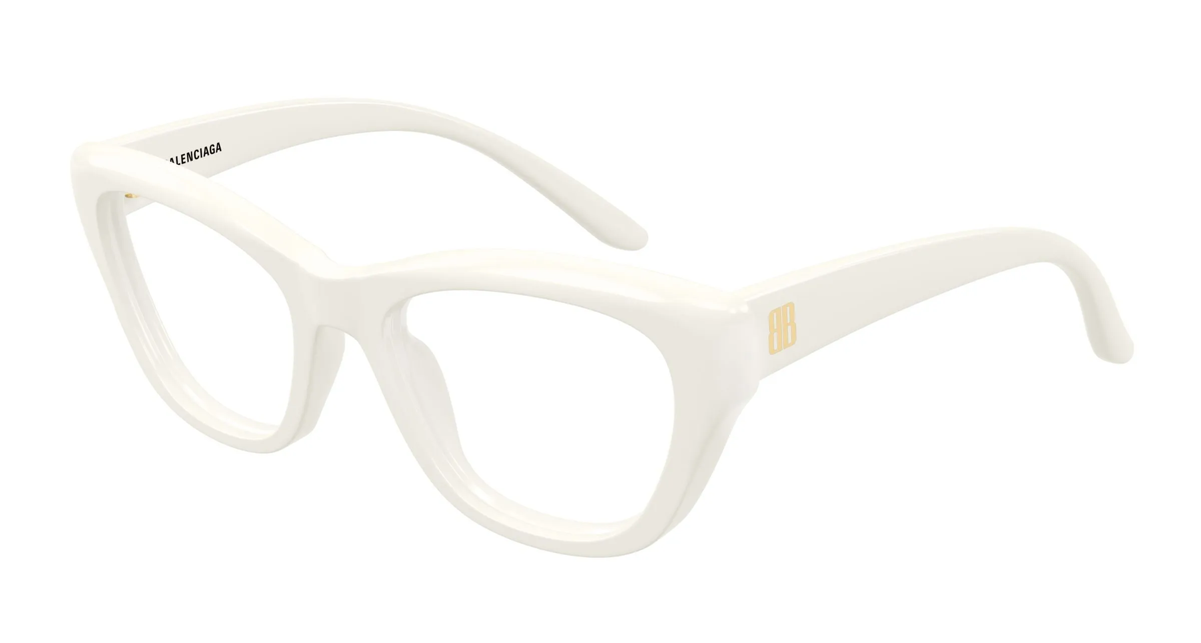Balenciaga BB0519O 003 Montature da vista Acetato Avorio Trasparente Farfalla - immagine 1