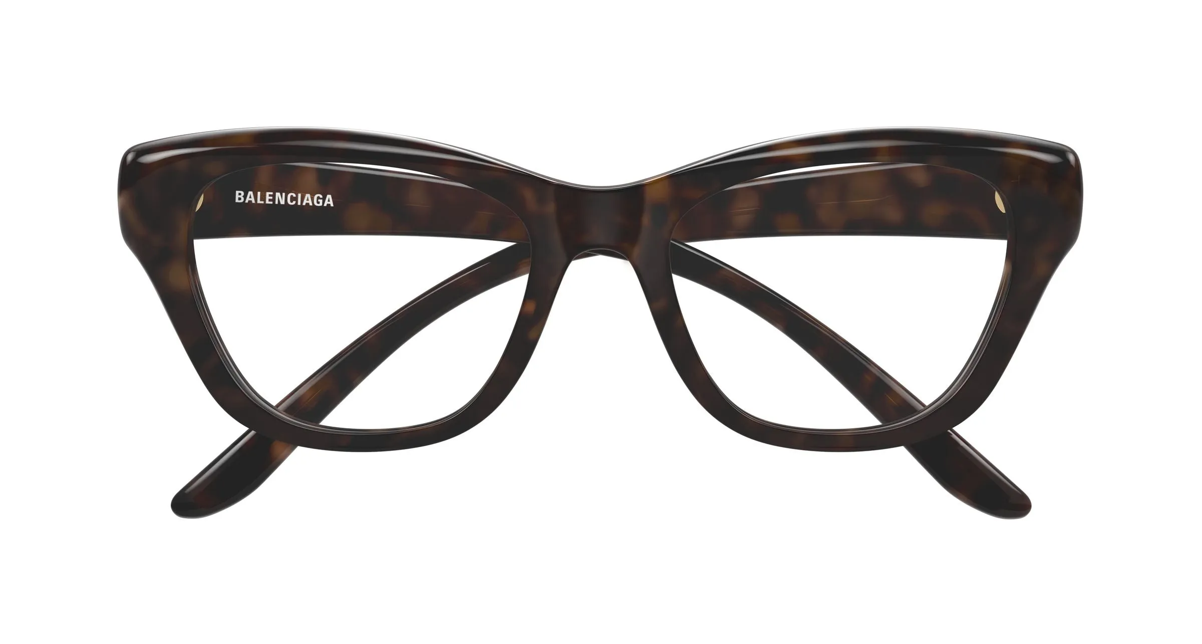 Balenciaga BB0519O 002 Montature da vista Acetato Havana Trasparente Farfalla - immagine 2