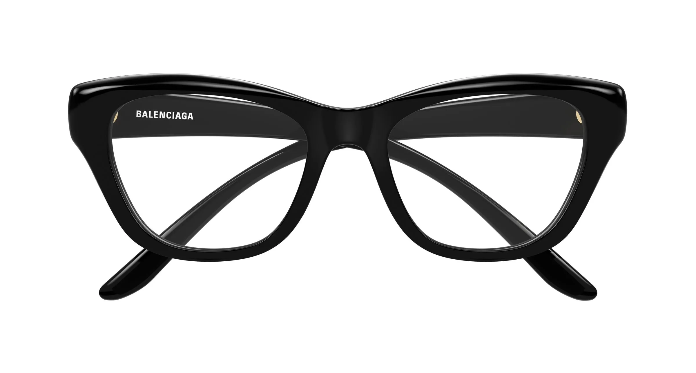 Balenciaga BB0519O 001 Montature da vista Acetato Nero Trasparente Farfalla - immagine 2
