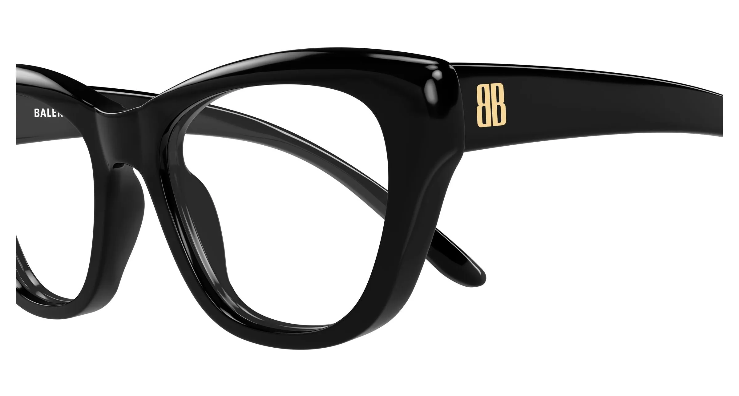 Balenciaga BB0519O 001 Montature da vista Acetato Nero Trasparente Farfalla - immagine 3