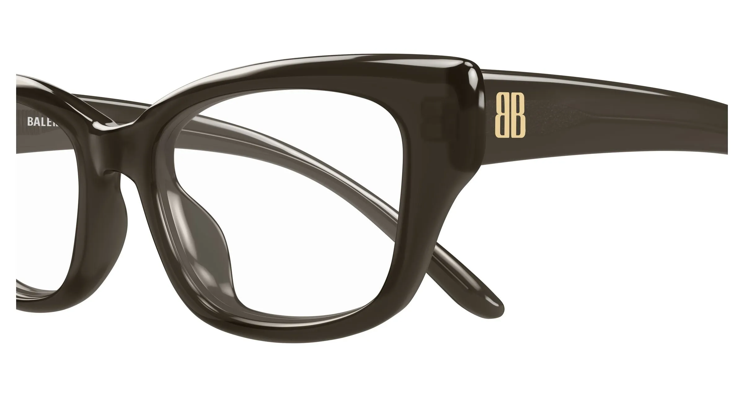 Balenciaga BB0518O 004 Montature da vista Acetato Marrone Trasparente Squadrata - immagine 3