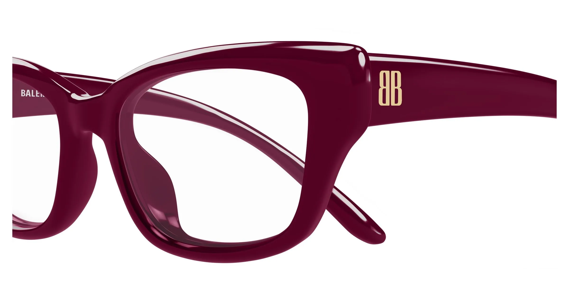 Balenciaga BB0518O 003 Montature da vista Acetato Bordeaux Trasparente Squadrata - immagine 3