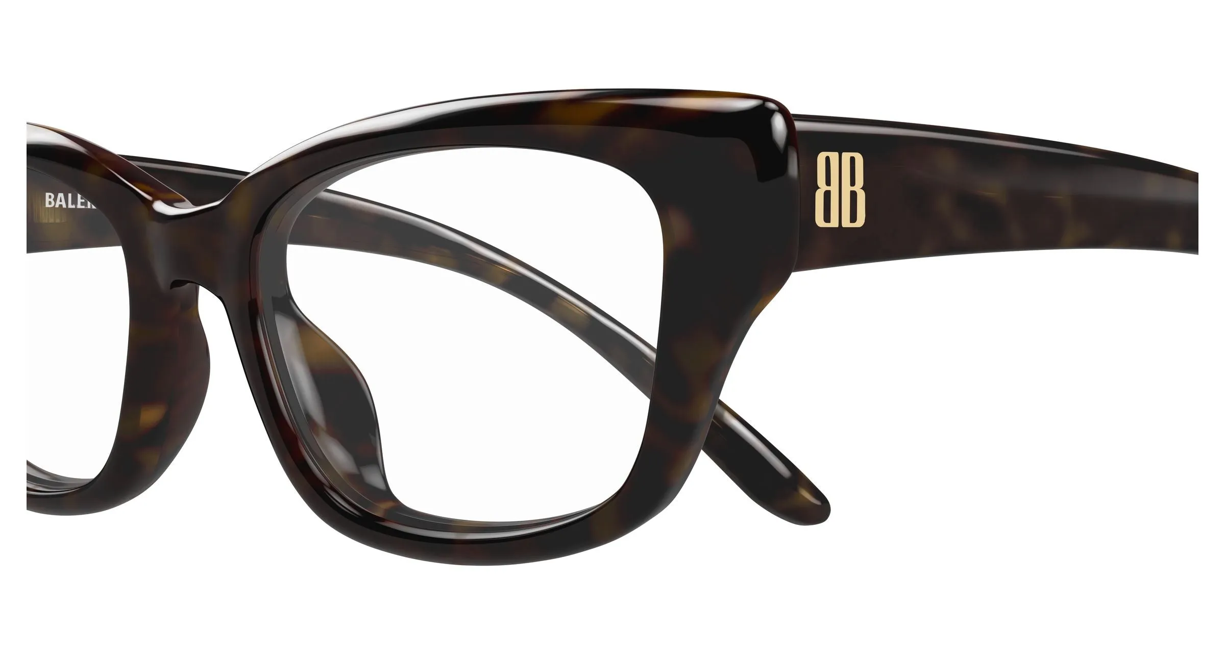 Balenciaga BB0518O 002 Montature da vista Acetato Havana Trasparente Squadrata - immagine 3
