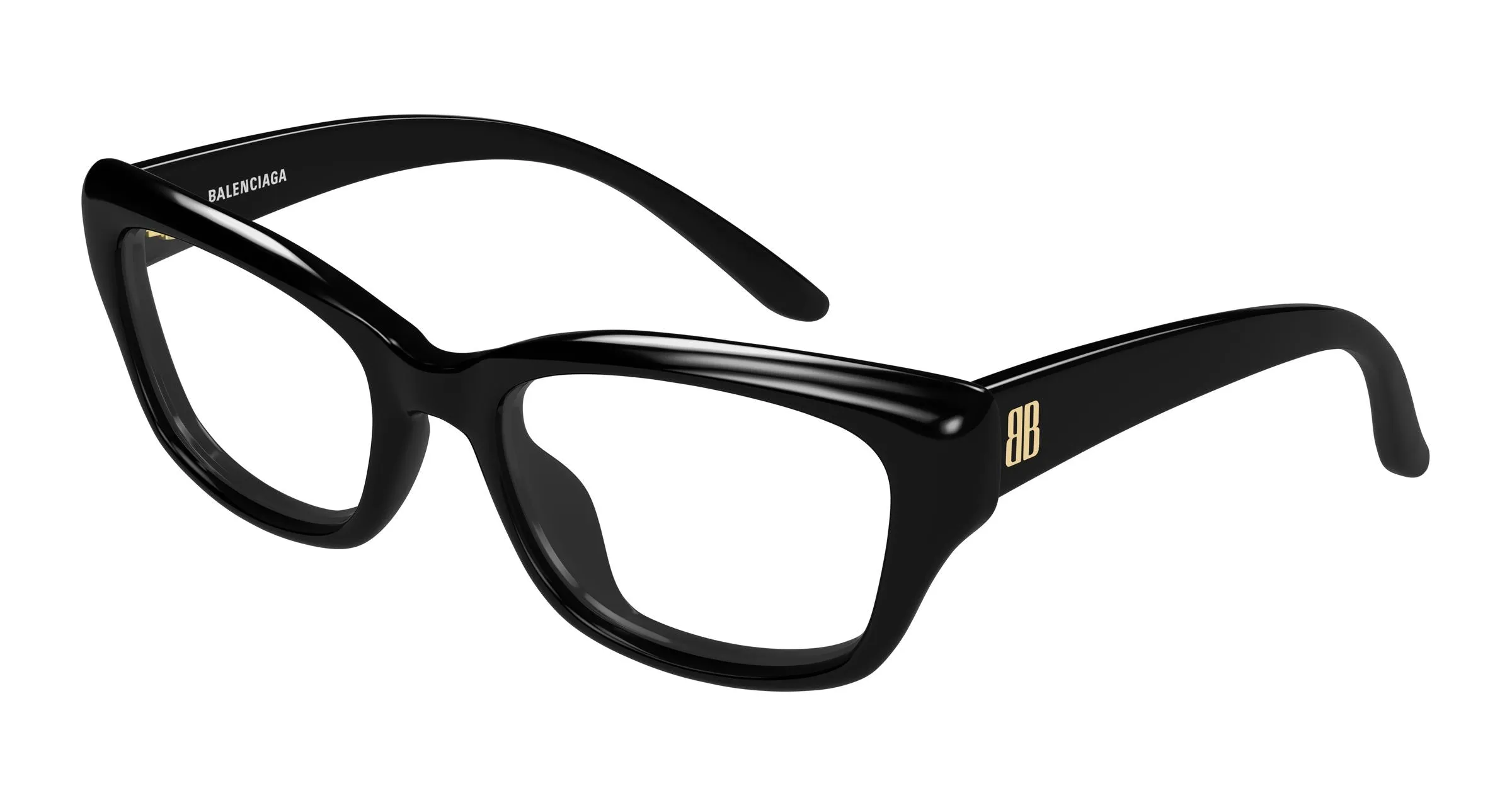 Balenciaga BB0518O 001 Montature da vista Acetato Nero Trasparente Squadrata - immagine 1