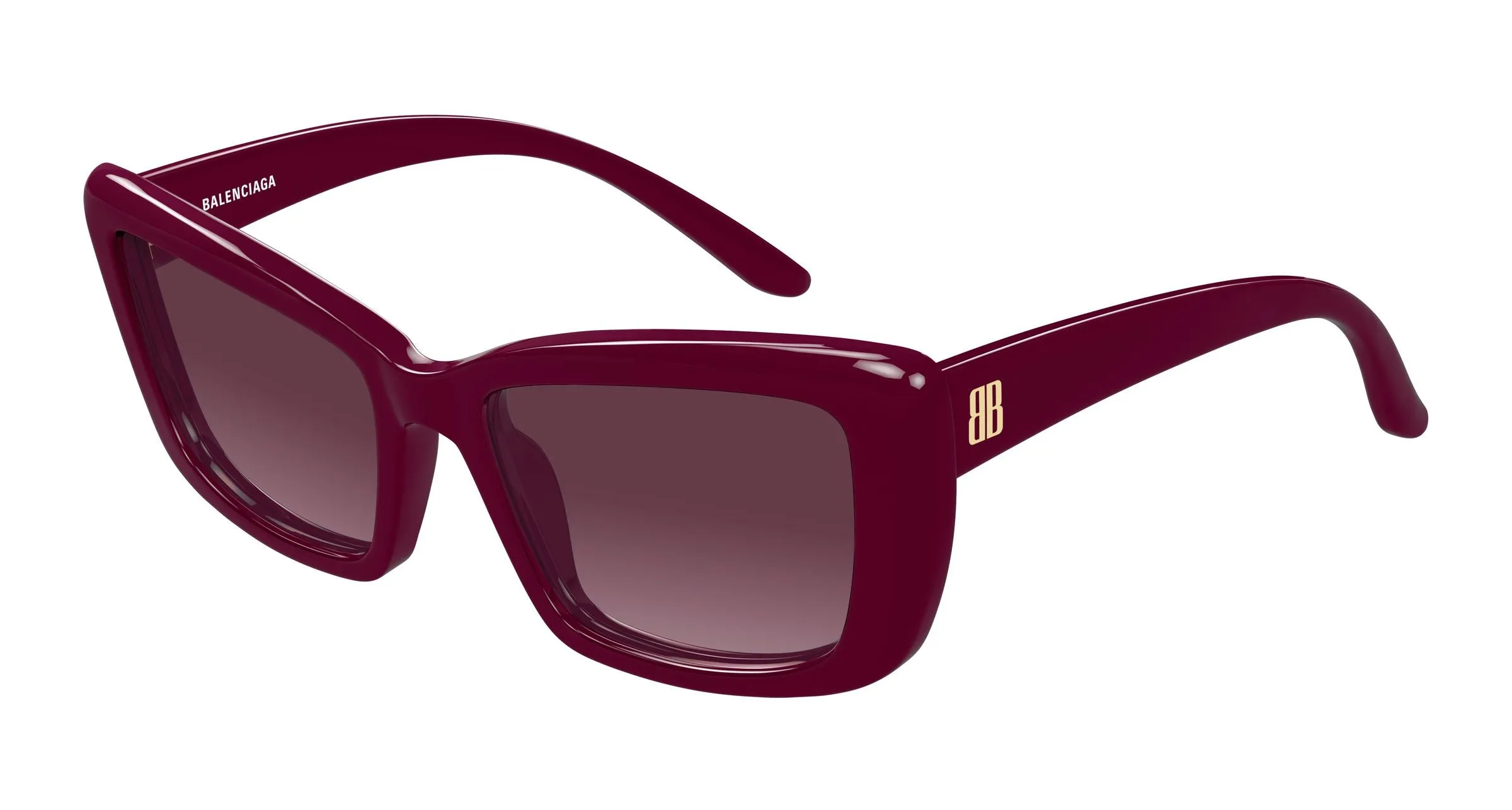 Balenciaga BB0515S 003 Occhiali da sole Acetato Bordeaux Viola Farfalla Sfumato - immagine 1