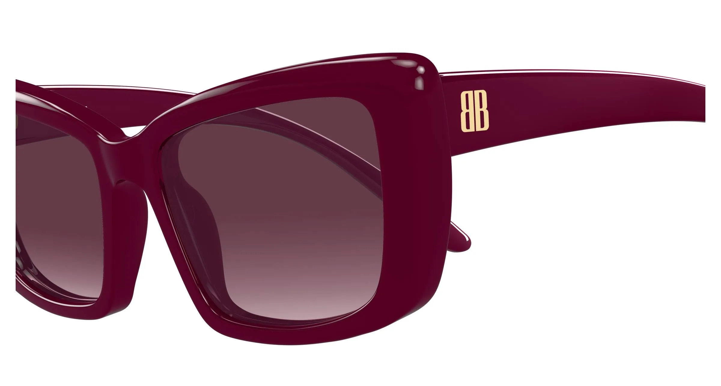 Balenciaga BB0515S 003 Occhiali da sole Acetato Bordeaux Viola Farfalla Sfumato - immagine 3