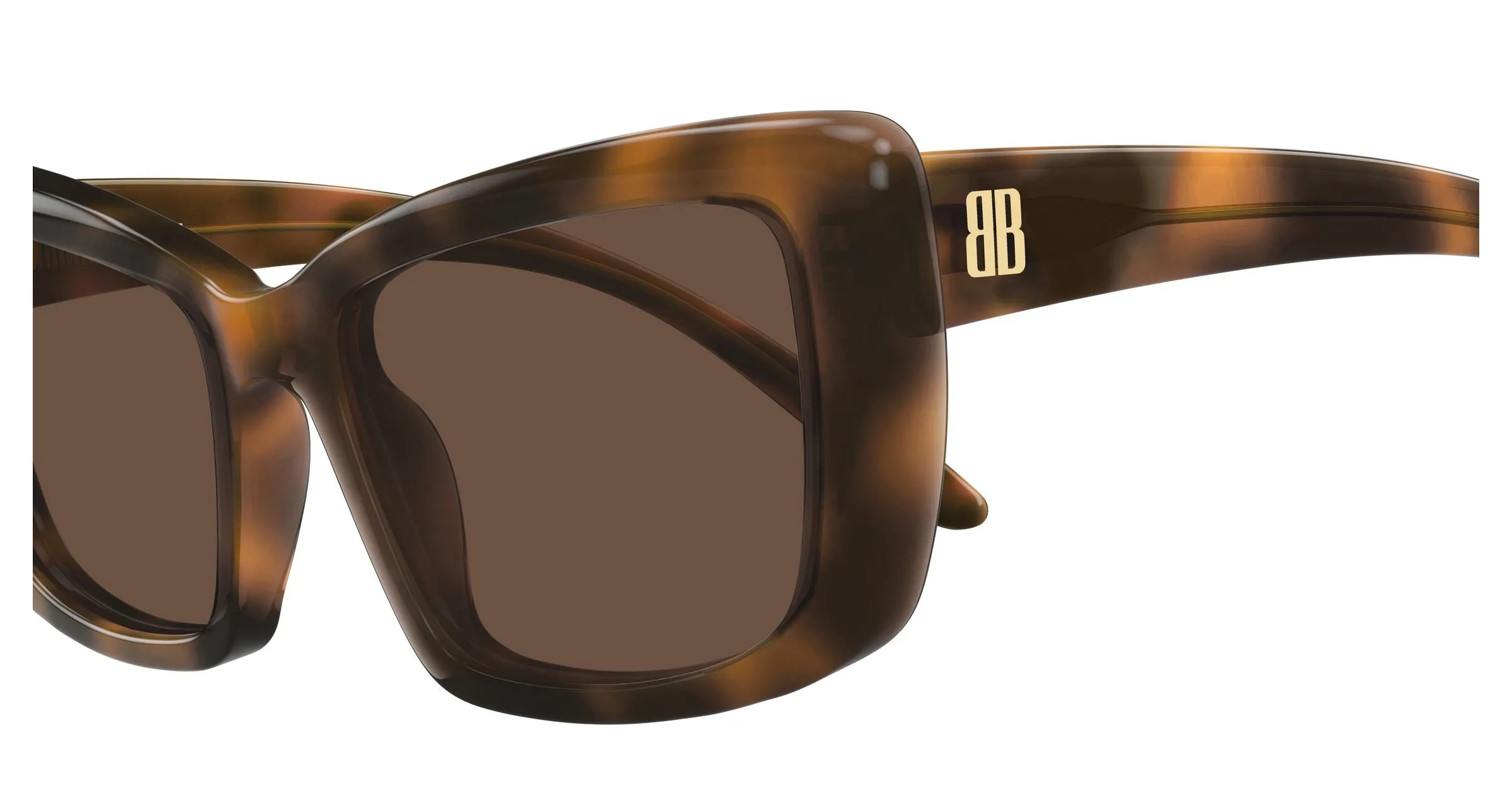 Balenciaga BB0515S 002 Occhiali da sole Acetato Havana Marrone Farfalla - immagine 3