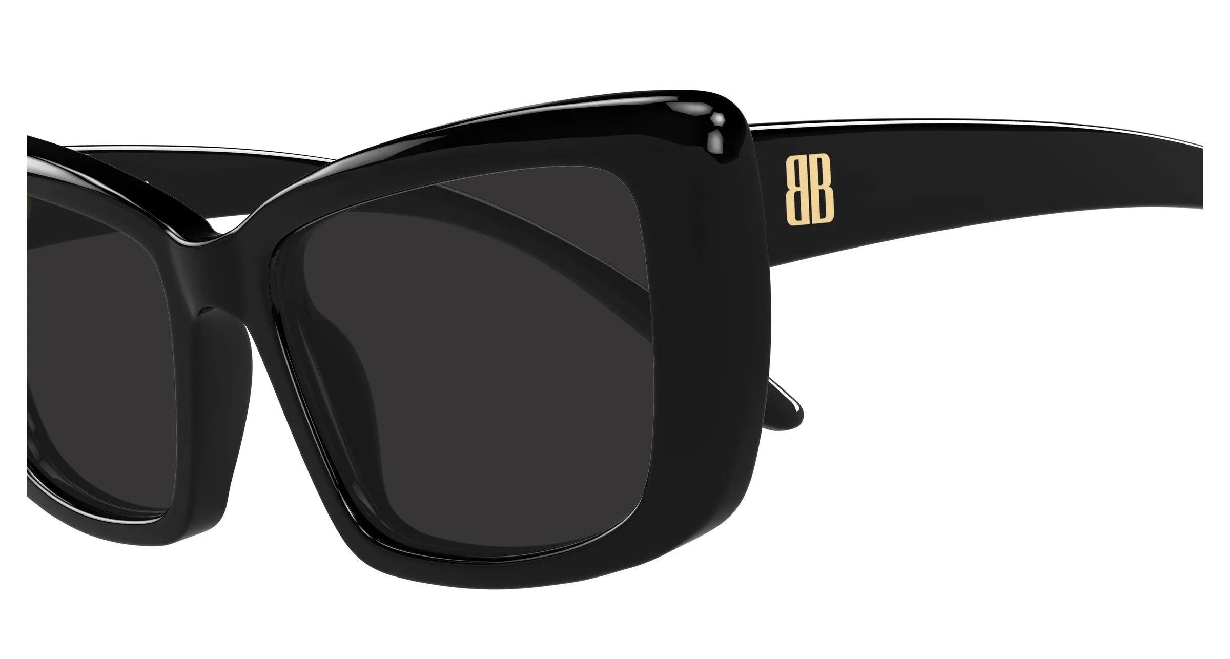 Balenciaga BB0515S 001 Occhiali da sole Acetato Nero Grigio Farfalla - immagine 3