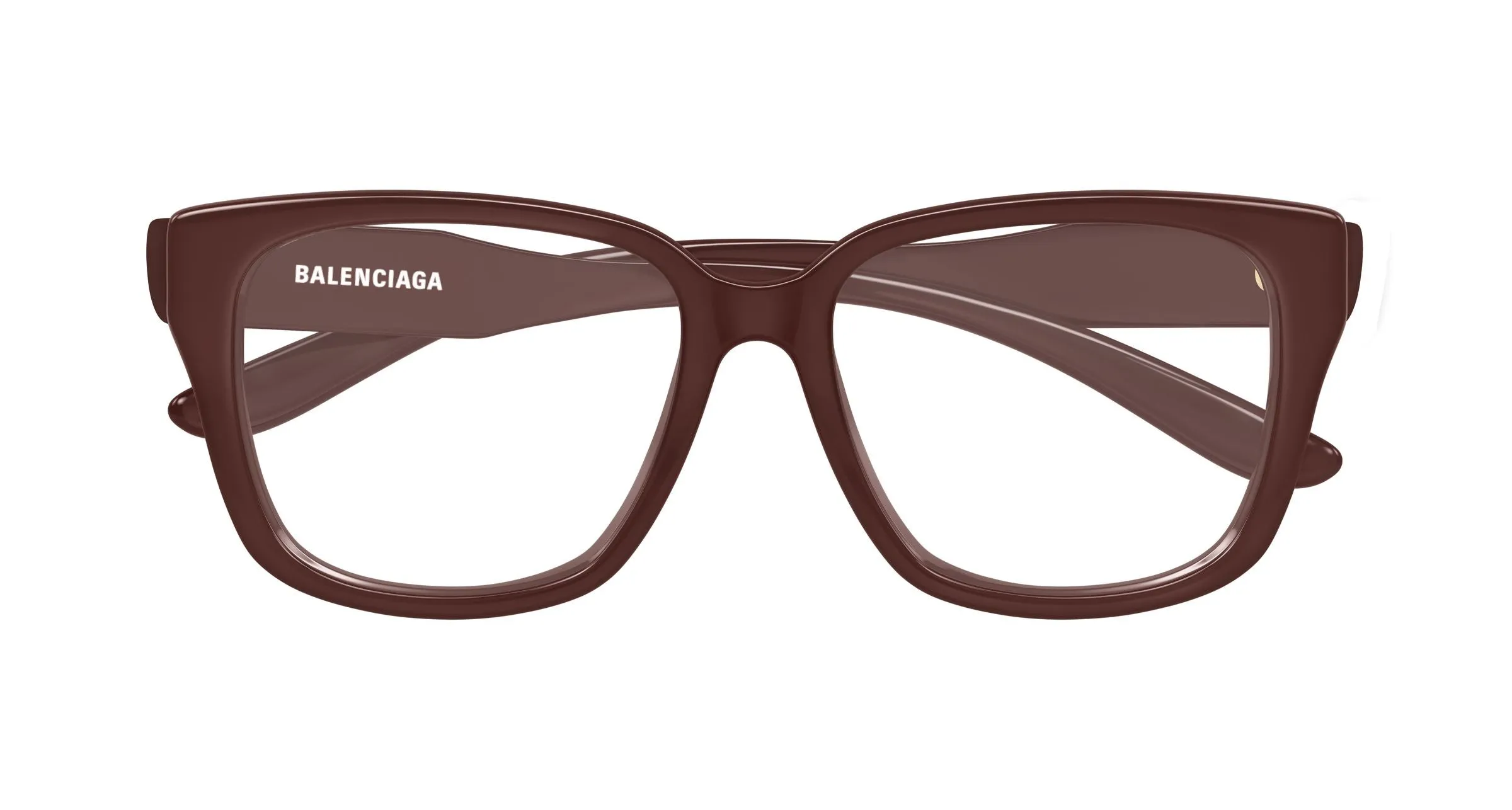 Balenciaga BB0513O 005 Montature da vista Acetato Bordeaux Trasparente Squadrata - immagine 2
