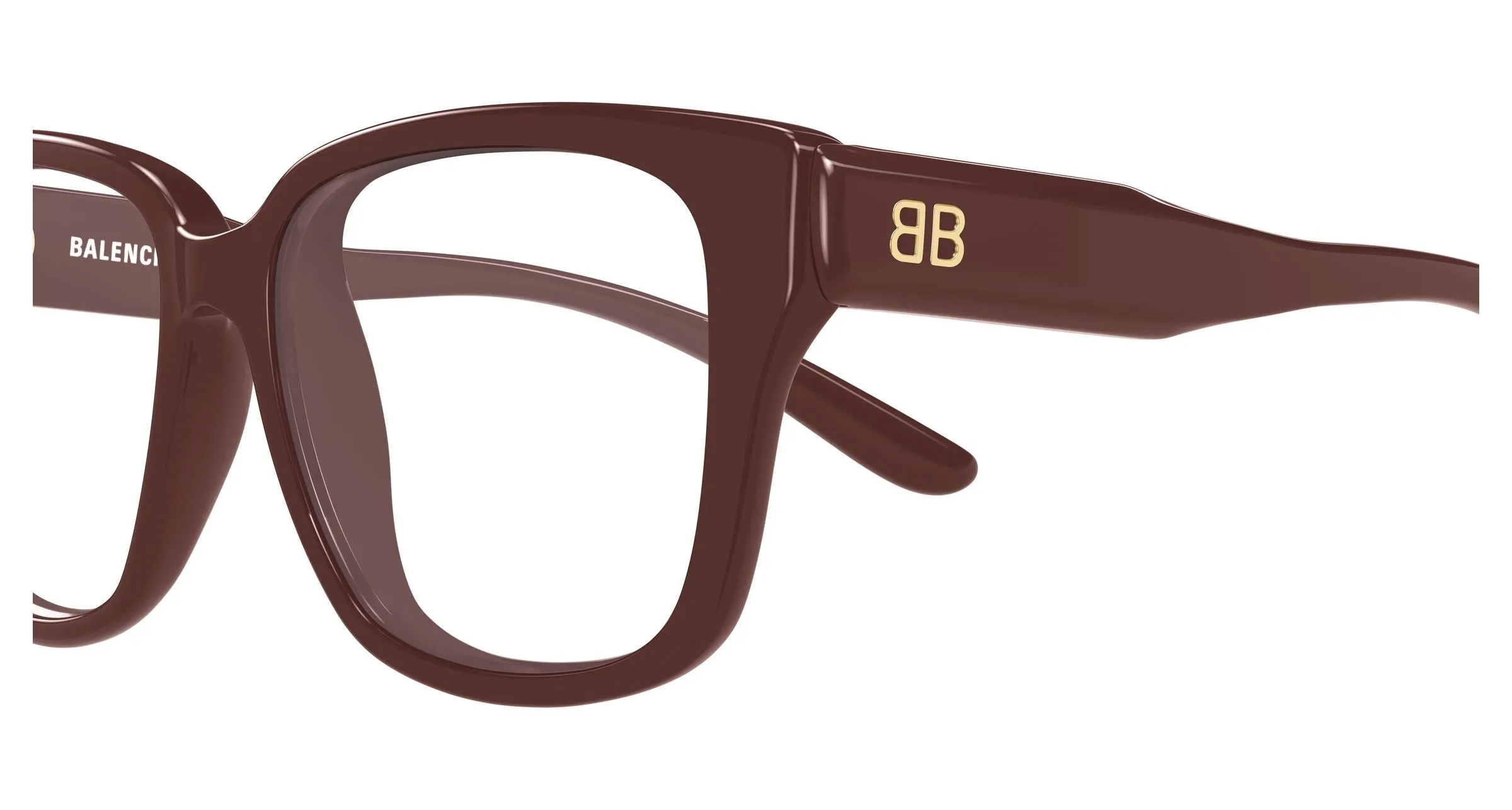 Balenciaga BB0513O 005 Montature da vista Acetato Bordeaux Trasparente Squadrata - immagine 3