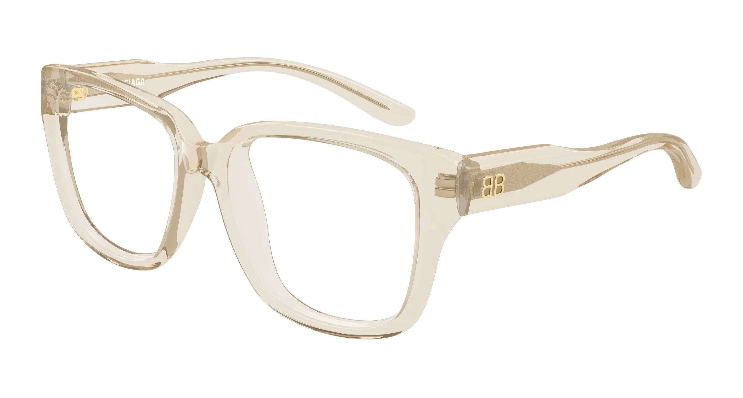 Balenciaga BB0513O 003 Montature da vista Acetato Beige Trasparente Squadrata - immagine 1
