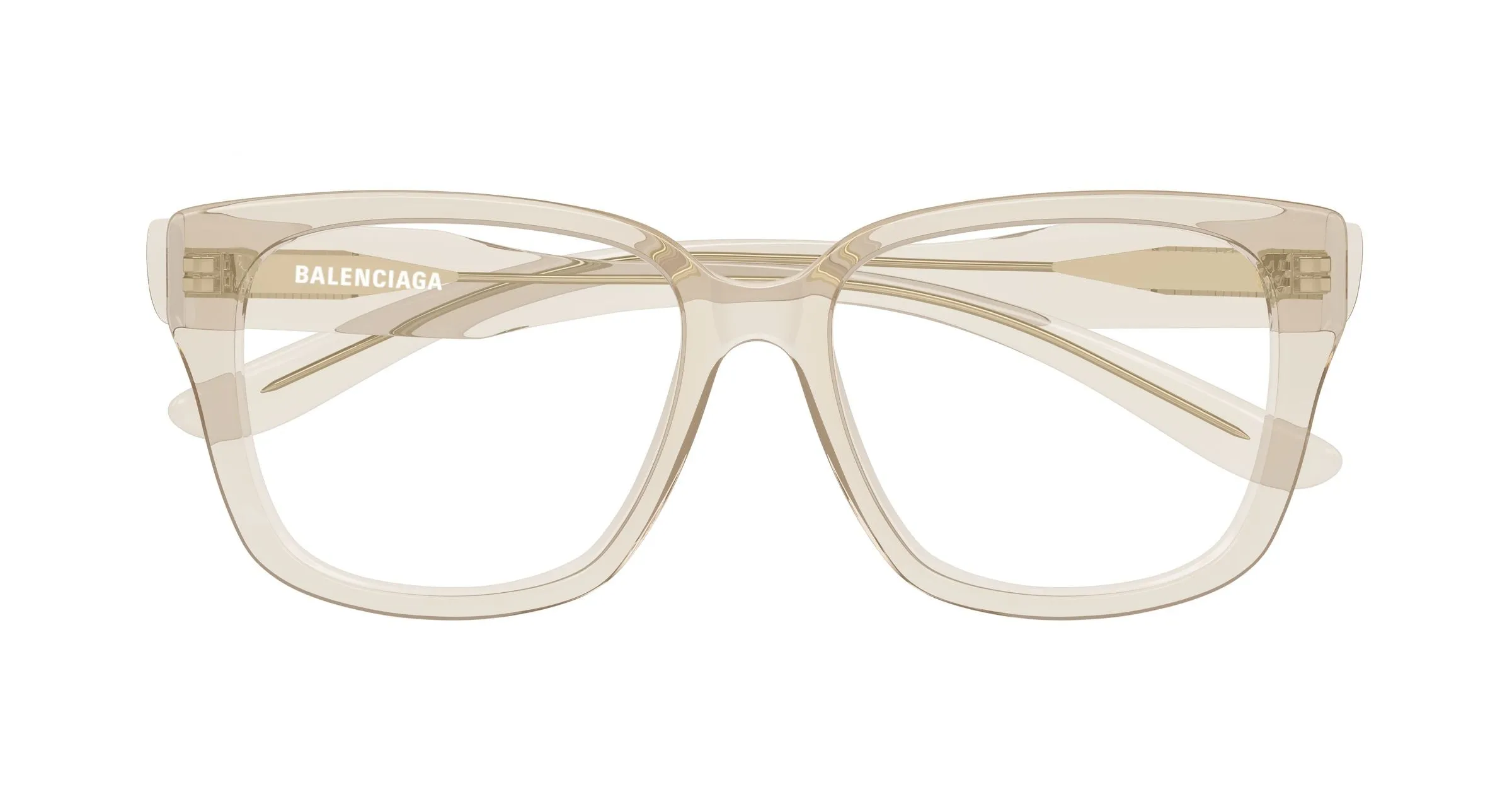 Balenciaga BB0513O 003 Montature da vista Acetato Beige Trasparente Squadrata - immagine 2
