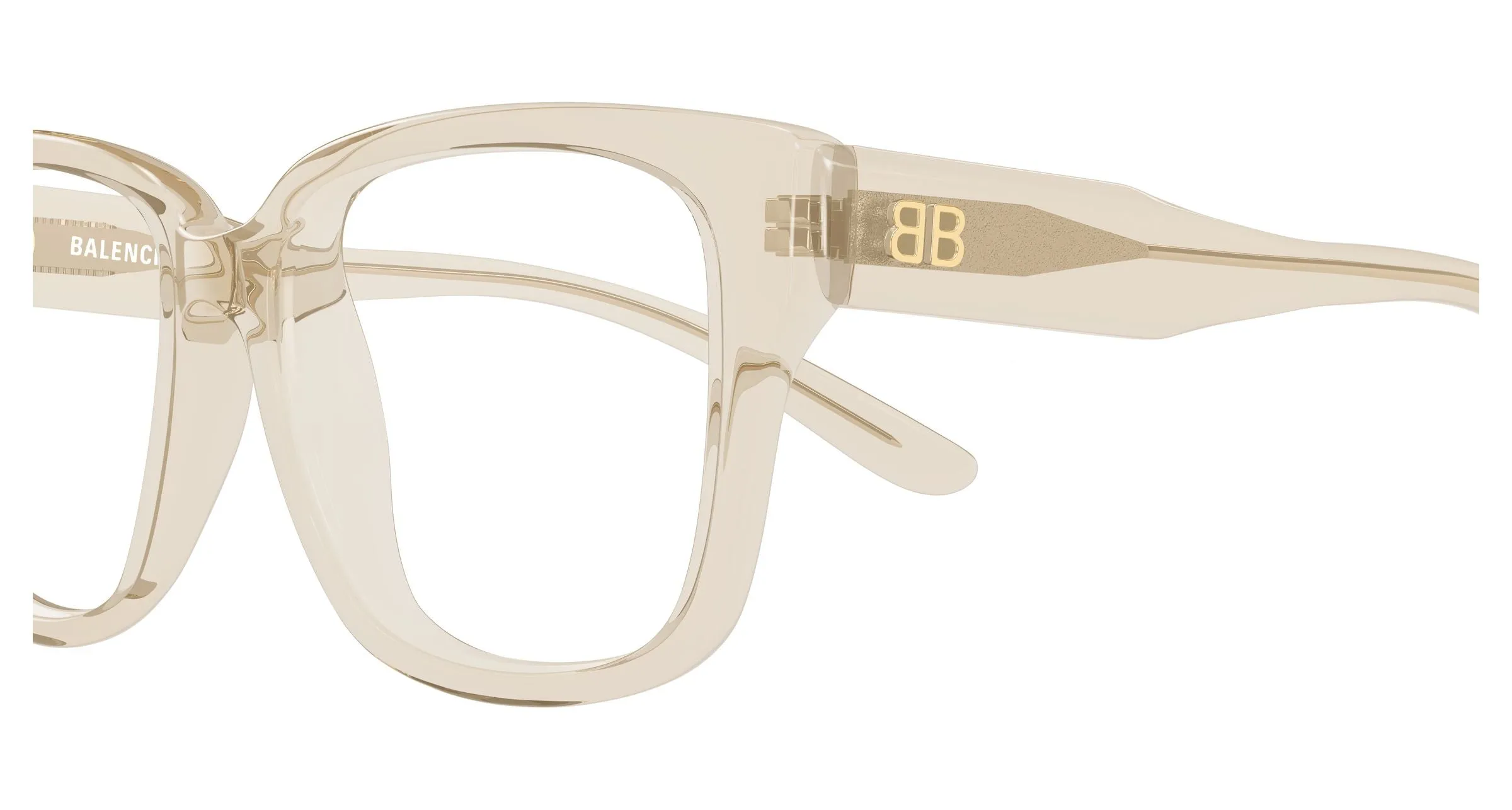 Balenciaga BB0513O 003 Montature da vista Acetato Beige Trasparente Squadrata - immagine 3