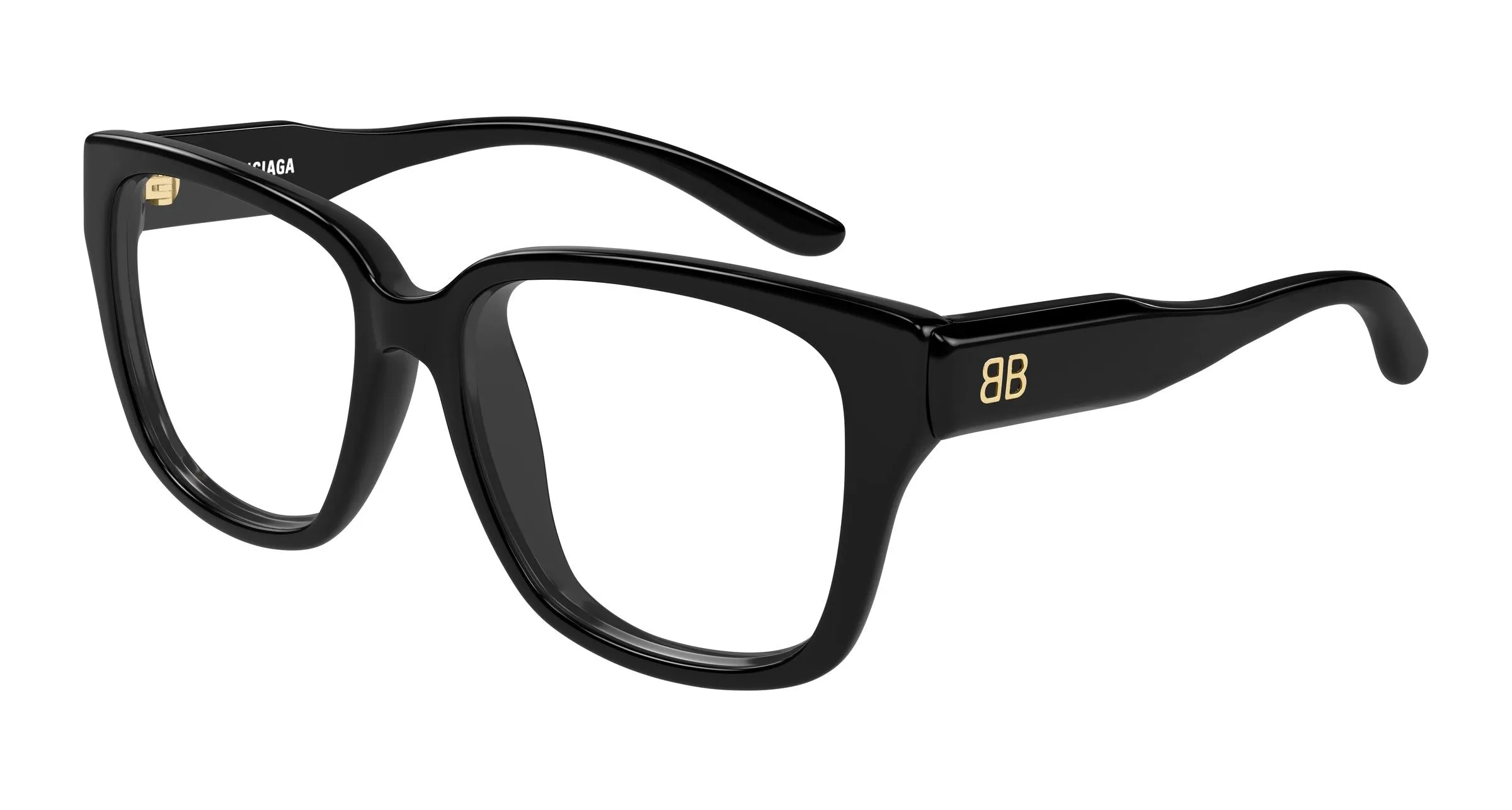 Balenciaga BB0513O 001 Montature da vista Acetato Nero Trasparente Squadrata - immagine 1