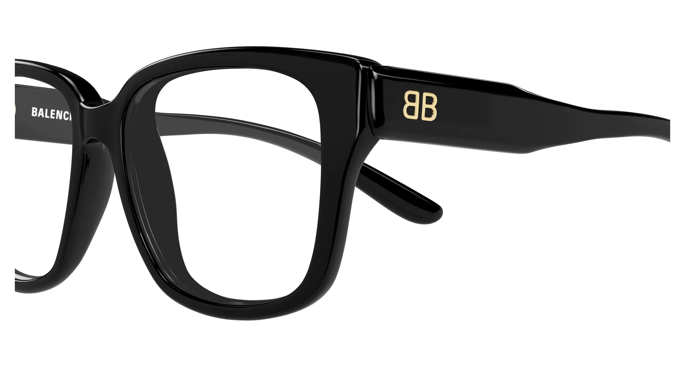 Balenciaga BB0513O 001 Montature da vista Acetato Nero Trasparente Squadrata - immagine 3