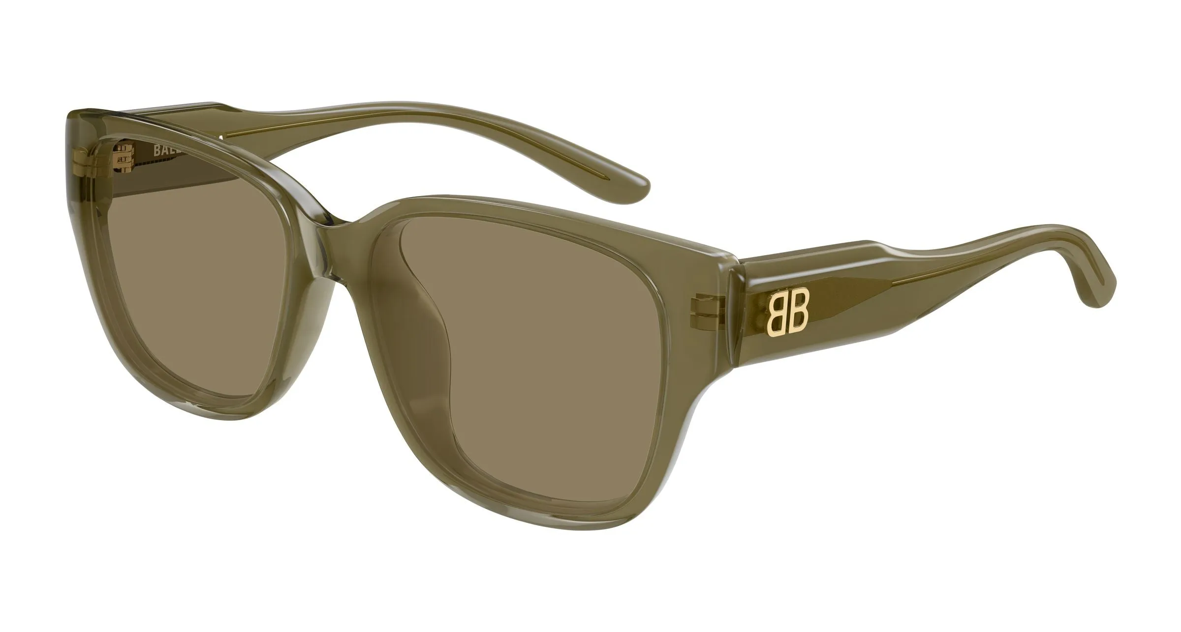 Balenciaga BB0512SK 004 Occhiali da sole Acetato Verde Marrone Squadrata - immagine 1